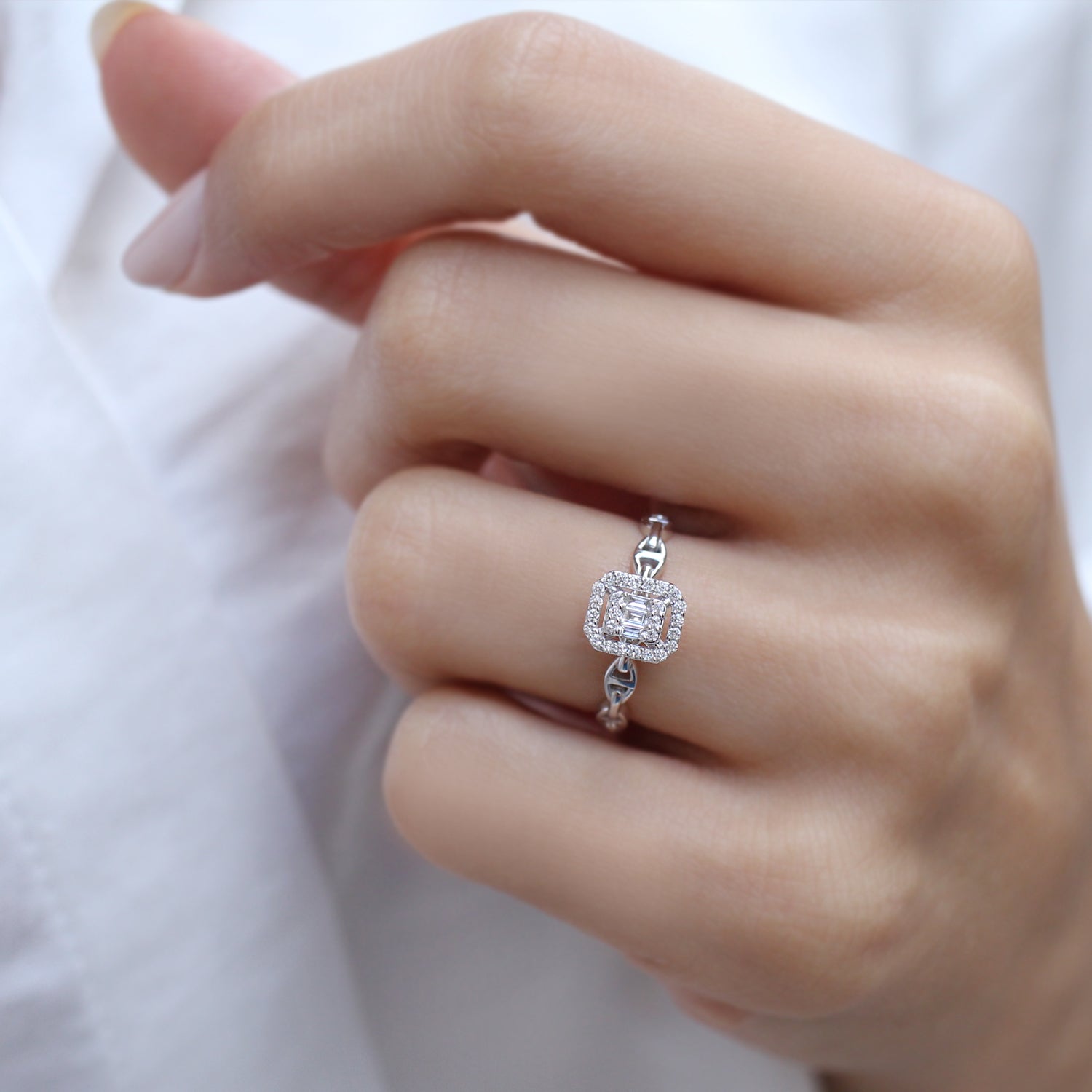 0.20 Carat Custom Designed Diamond Baguette Ring