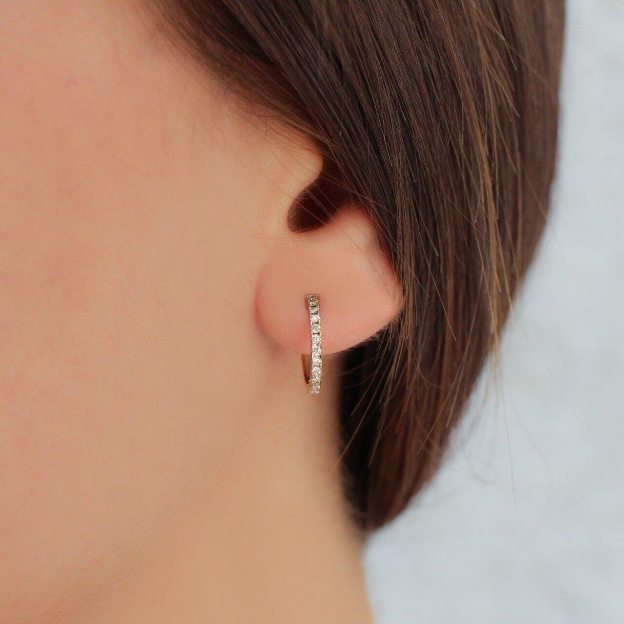 0.22 Carat Diamond Hoop Earrings
