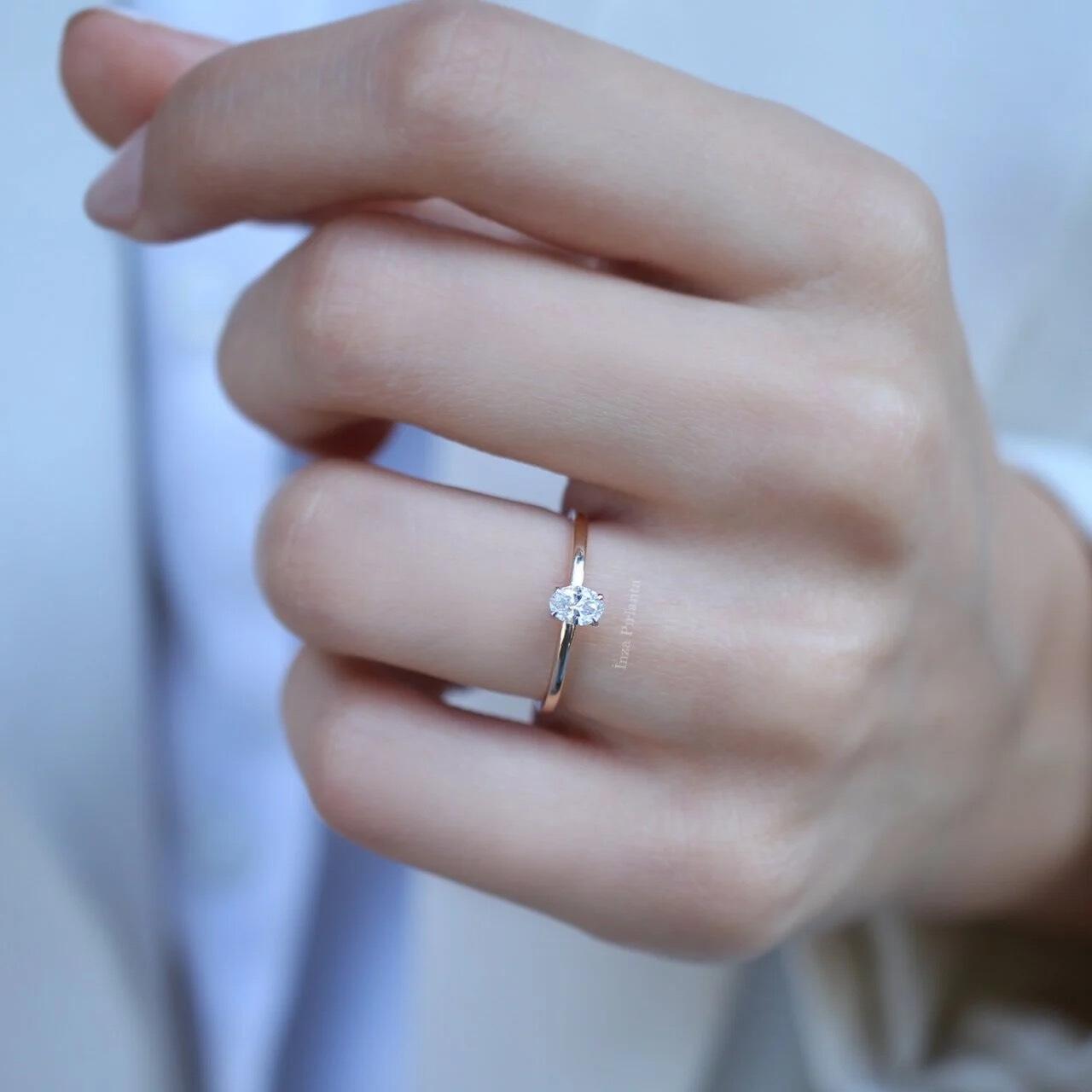 0.25 Carat Oval Diamond Solitaire Ring