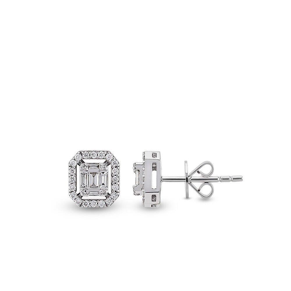 0.25 Carat Baguette Diamond Earrings