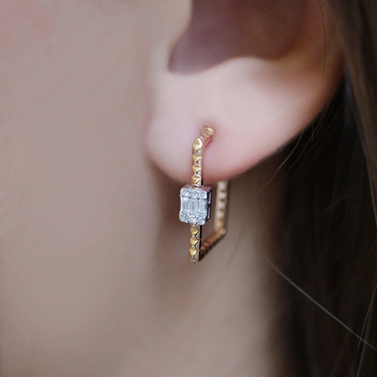0.25 Carat Designer Diamond Baguette Earrings