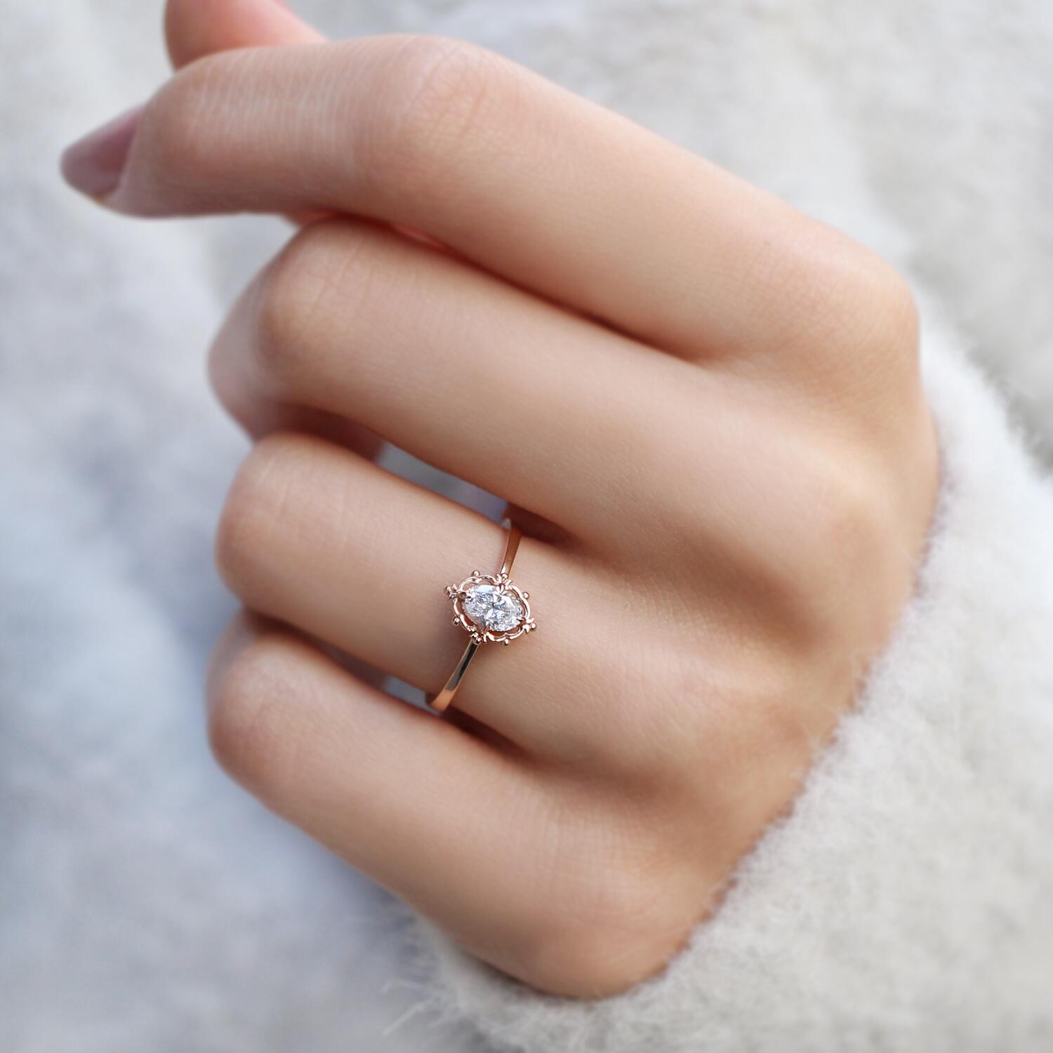 0.30 Karat F SI2 HRD-zertifizierter Vintage Aria Diamantring