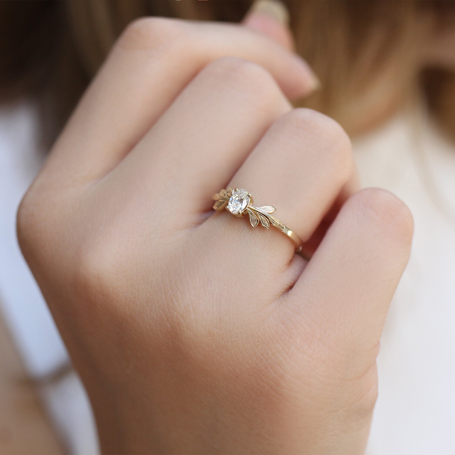 0.30 Carat Vintage Design Diamond Branch Solitaire Ring