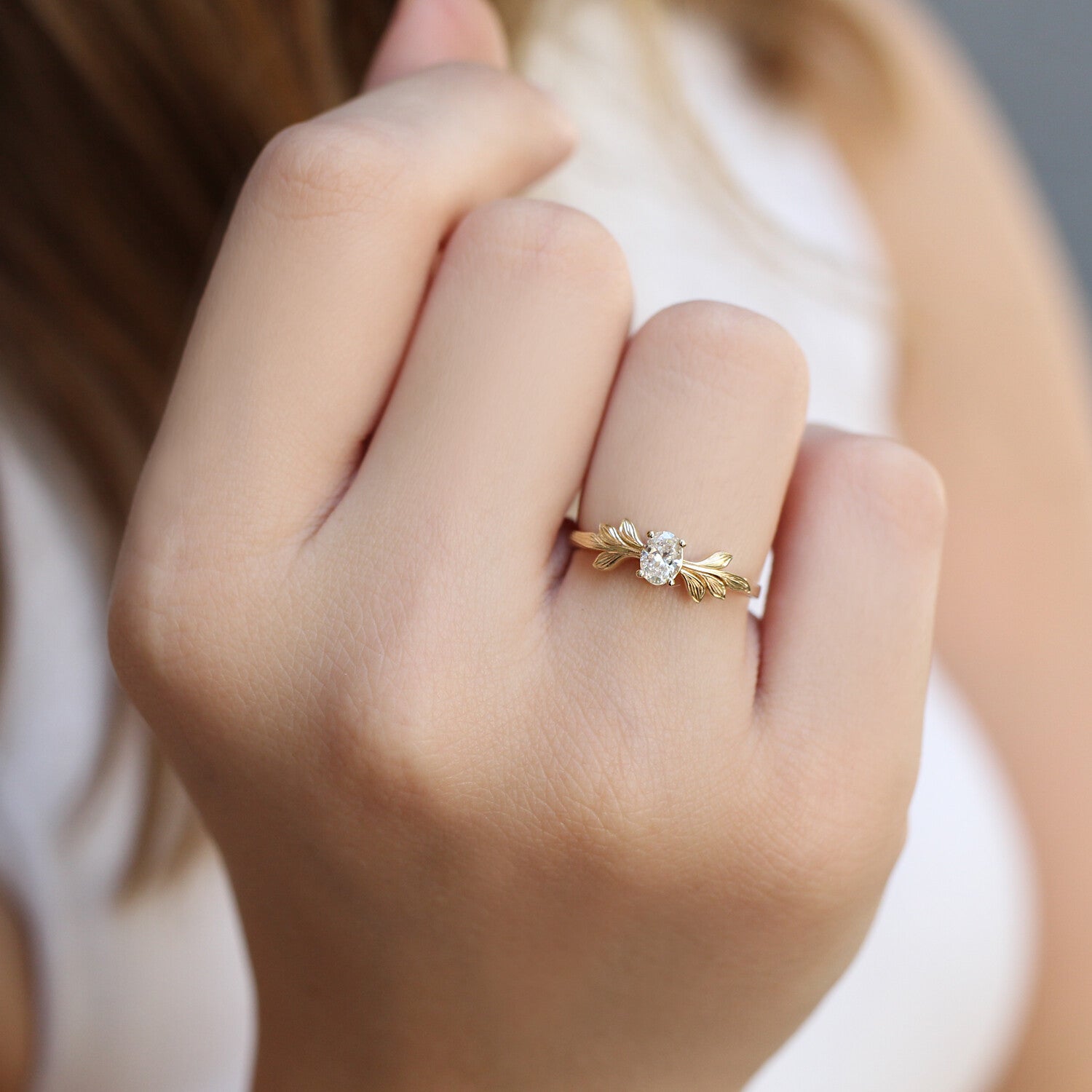 0.30 Carat Vintage Design Diamond Branch Solitaire Ring