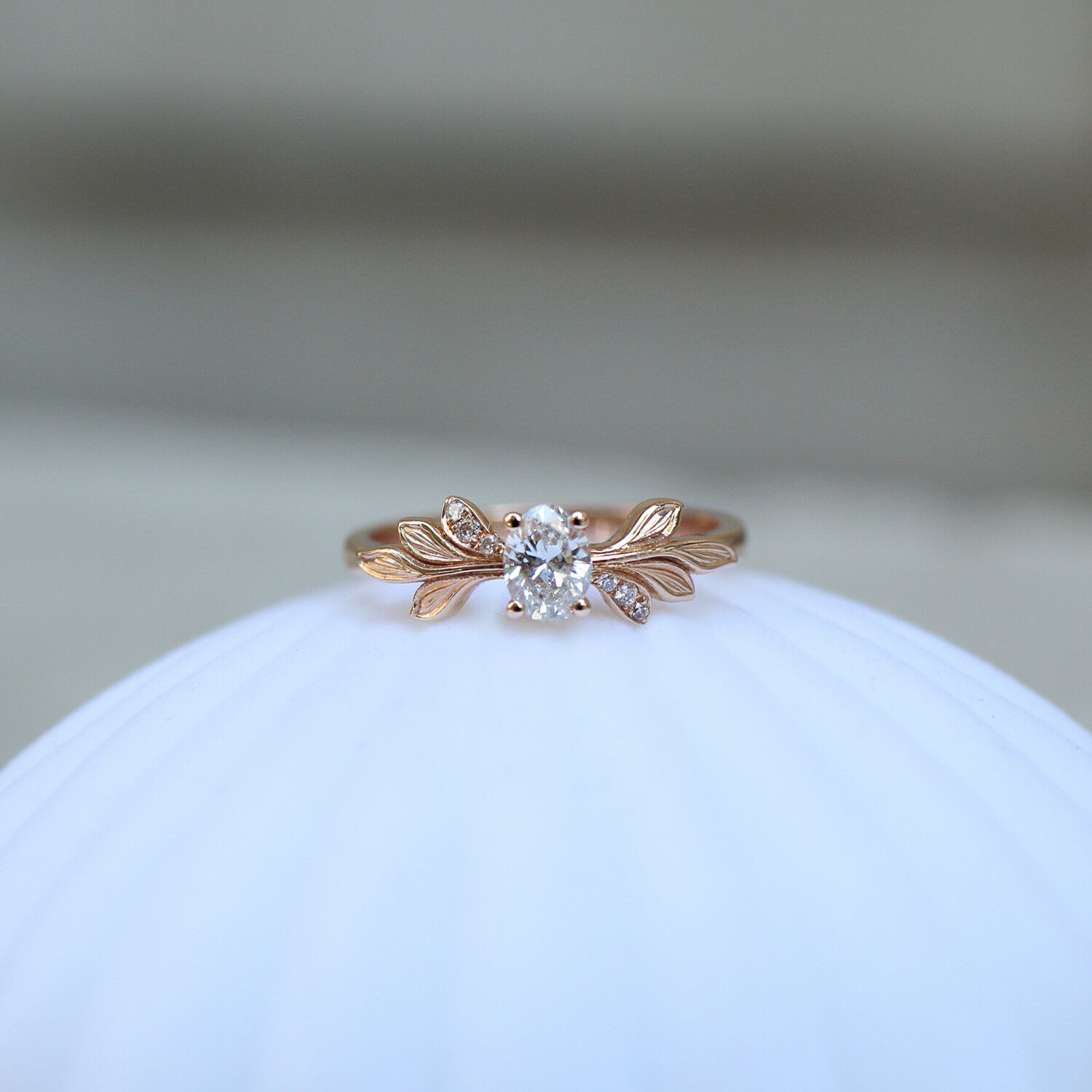 0.32 Carat Vintage Design Diamond Branch Solitaire Ring