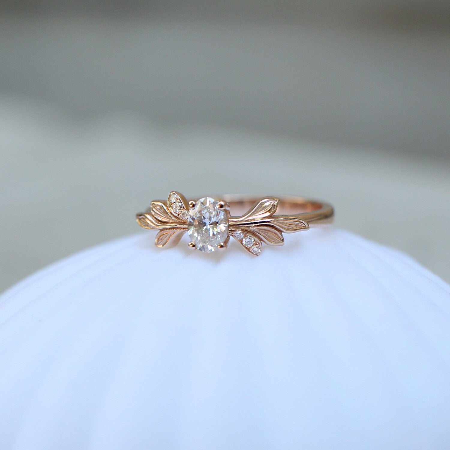 0.32 Carat Vintage Design Diamond Branch Solitaire Ring