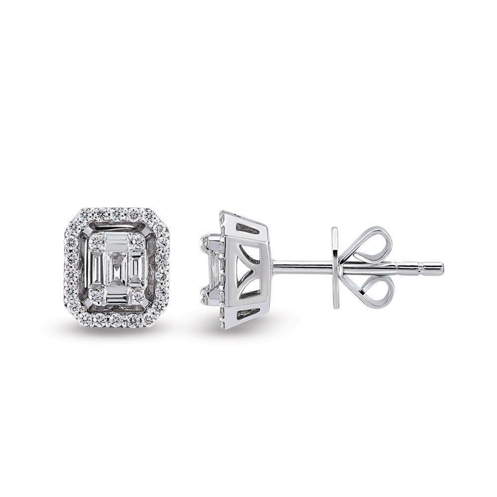 0.35 Carat Diamond Baguette Earrings
