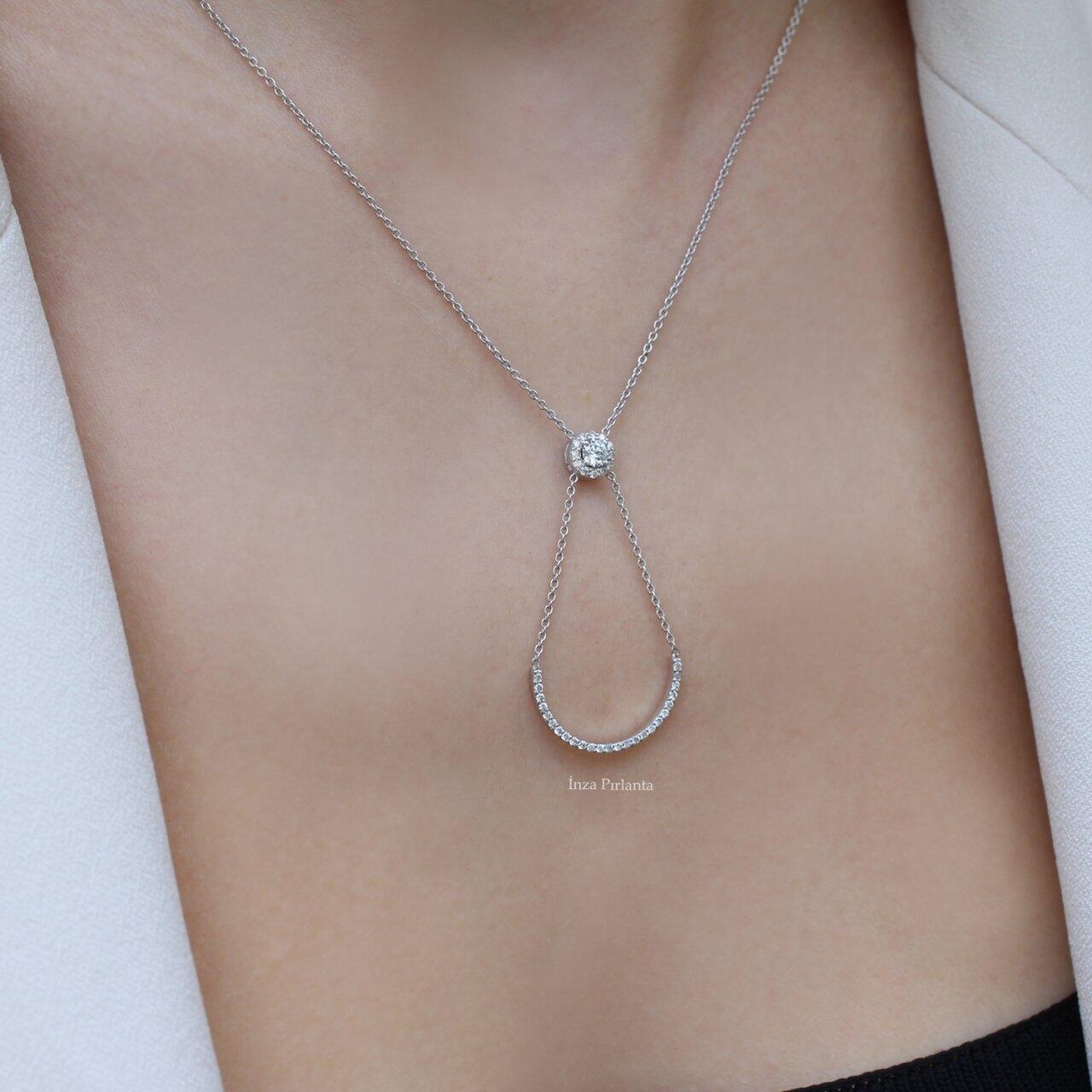 0.37 Carat Custom Design Diamond Necklace