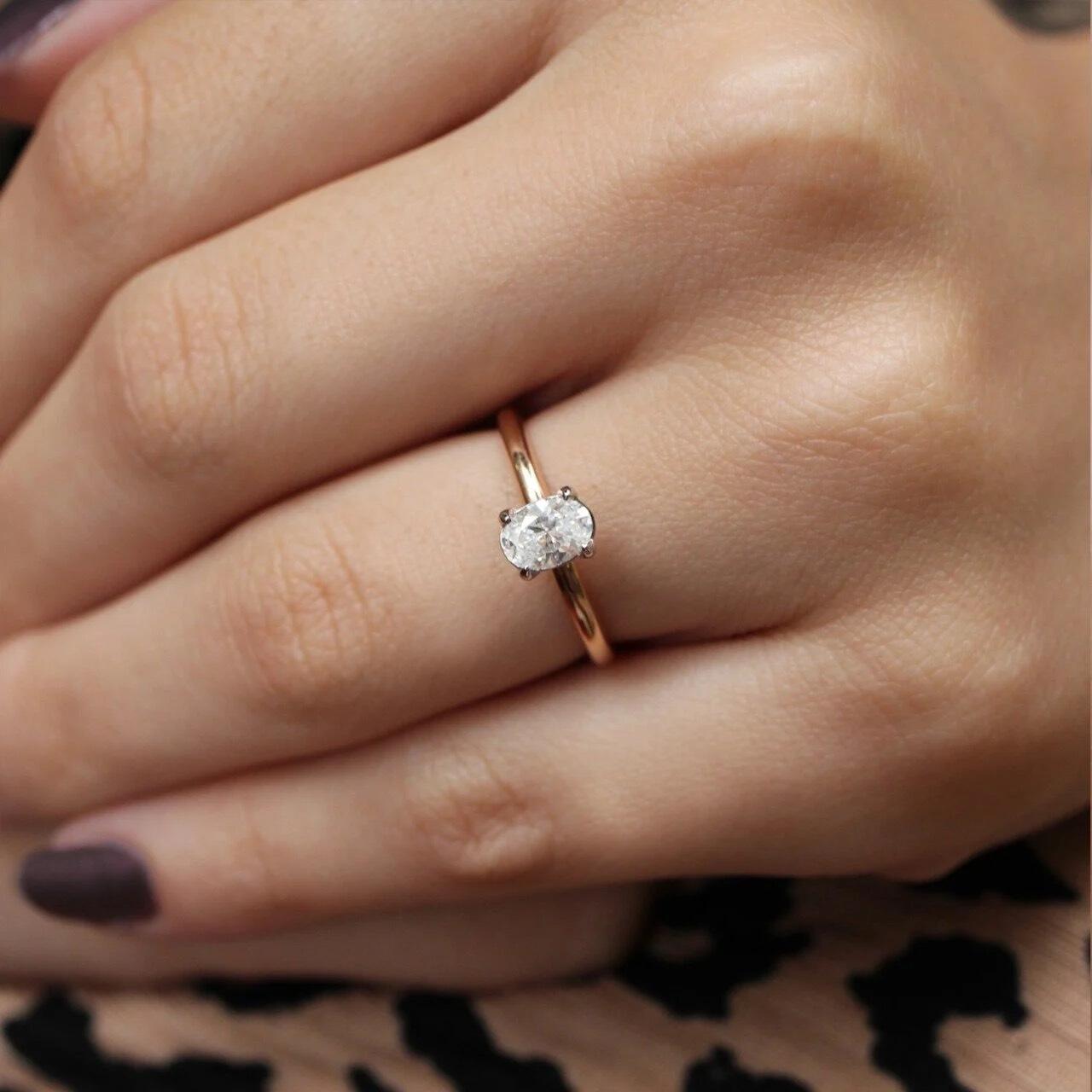 0.40 Carat Oval Solitaire Diamond Ring