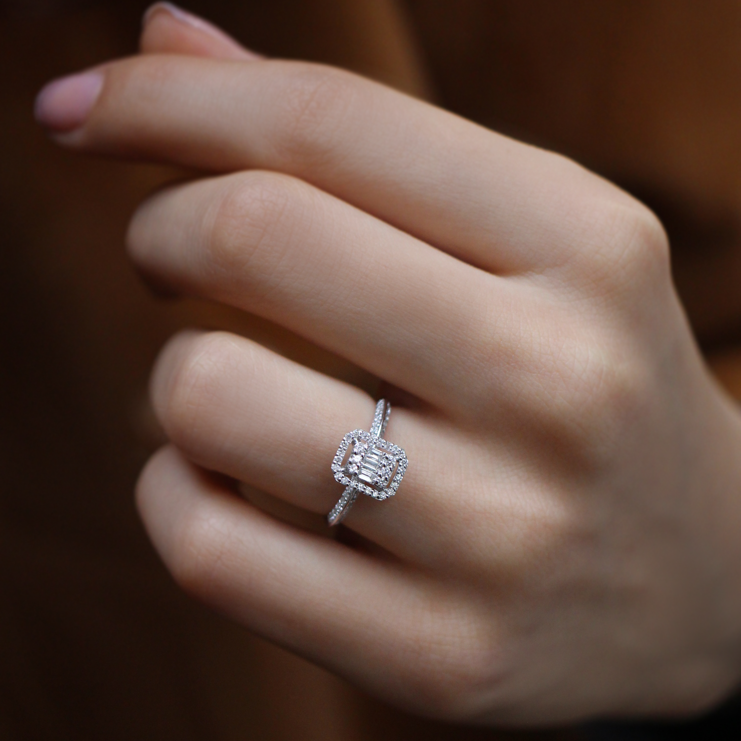 0.40 Carat Custom Design Diamond Baguette Ring