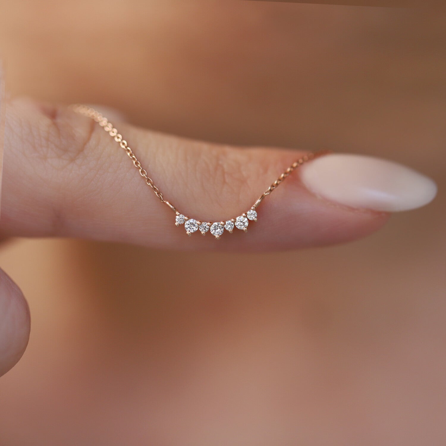 0.10 Carat Custom Design Diamond Necklace