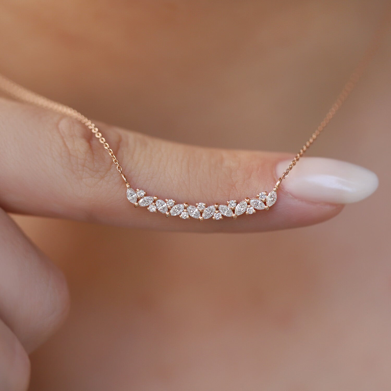 0.40 Carat Custom Design Diamond Necklace