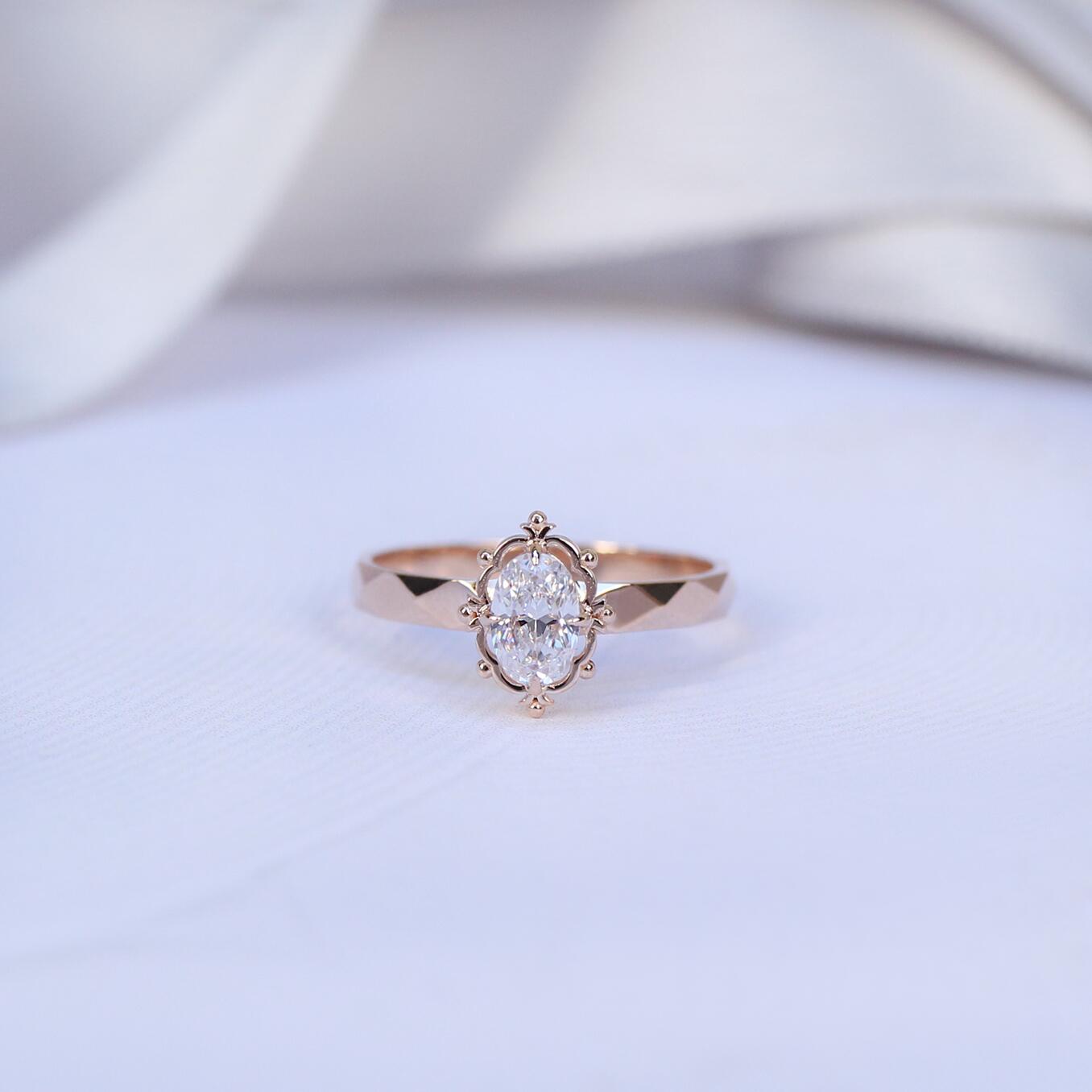 0.40 Karat Vintage Sonderanfertigung Aria Design Diamantring