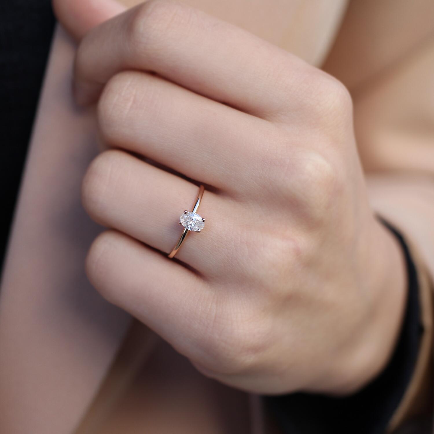 0.40 Carat Diamond Oval Solitaire Ring