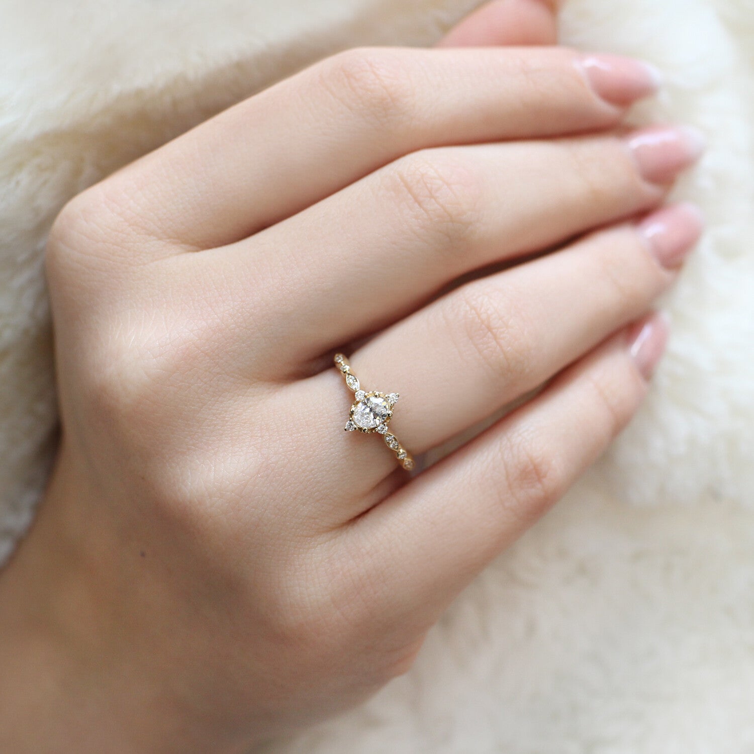 0.42 Carat D VS2 GIA Certified Vintage Mini Selius Diamond Ring