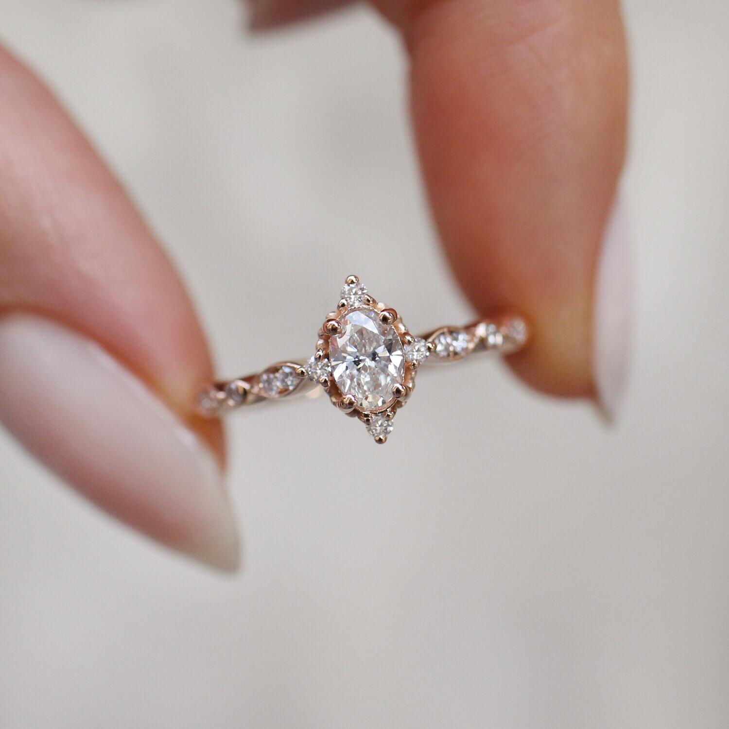 0.42 Carat Custom Design Mini Selius Diamond Ring