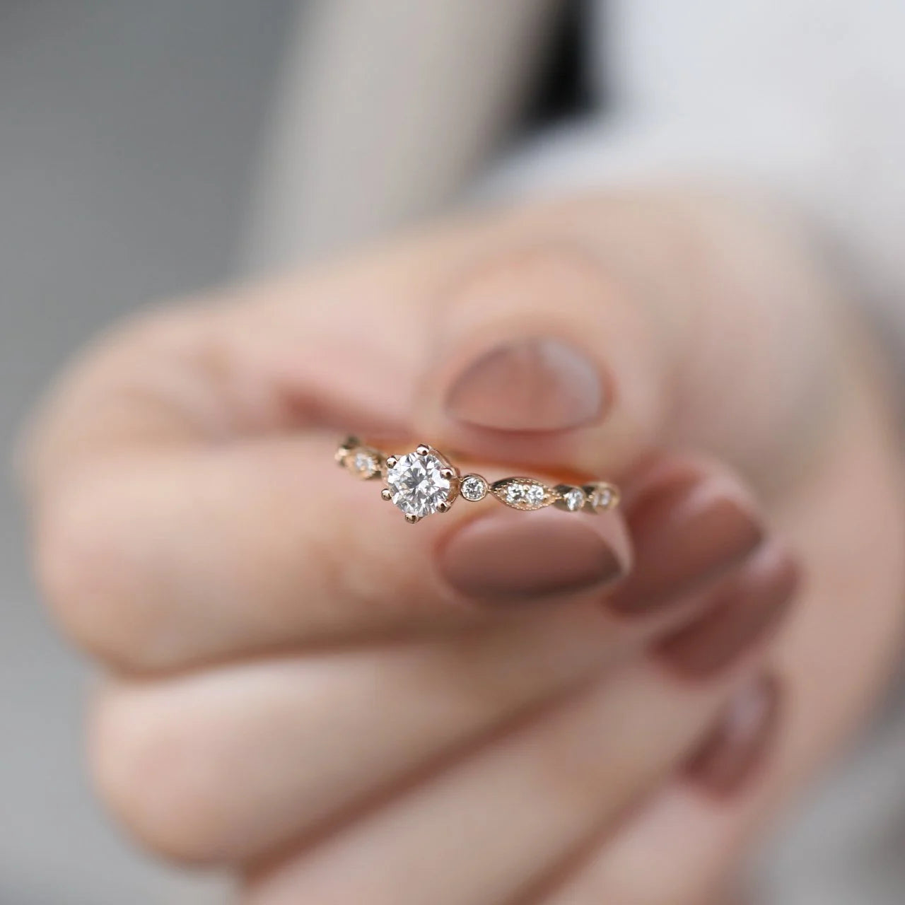 0.42 Carat Vintage Design Diamond Solitaire Ring