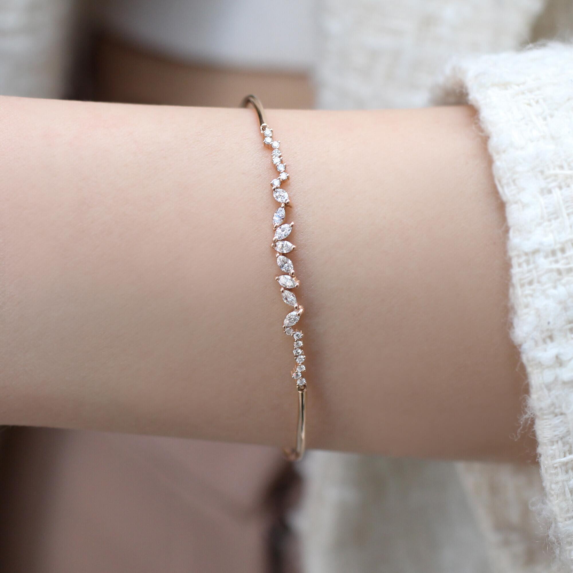 0.45 Carat Marquis Asymmetric Diamond Bracelet