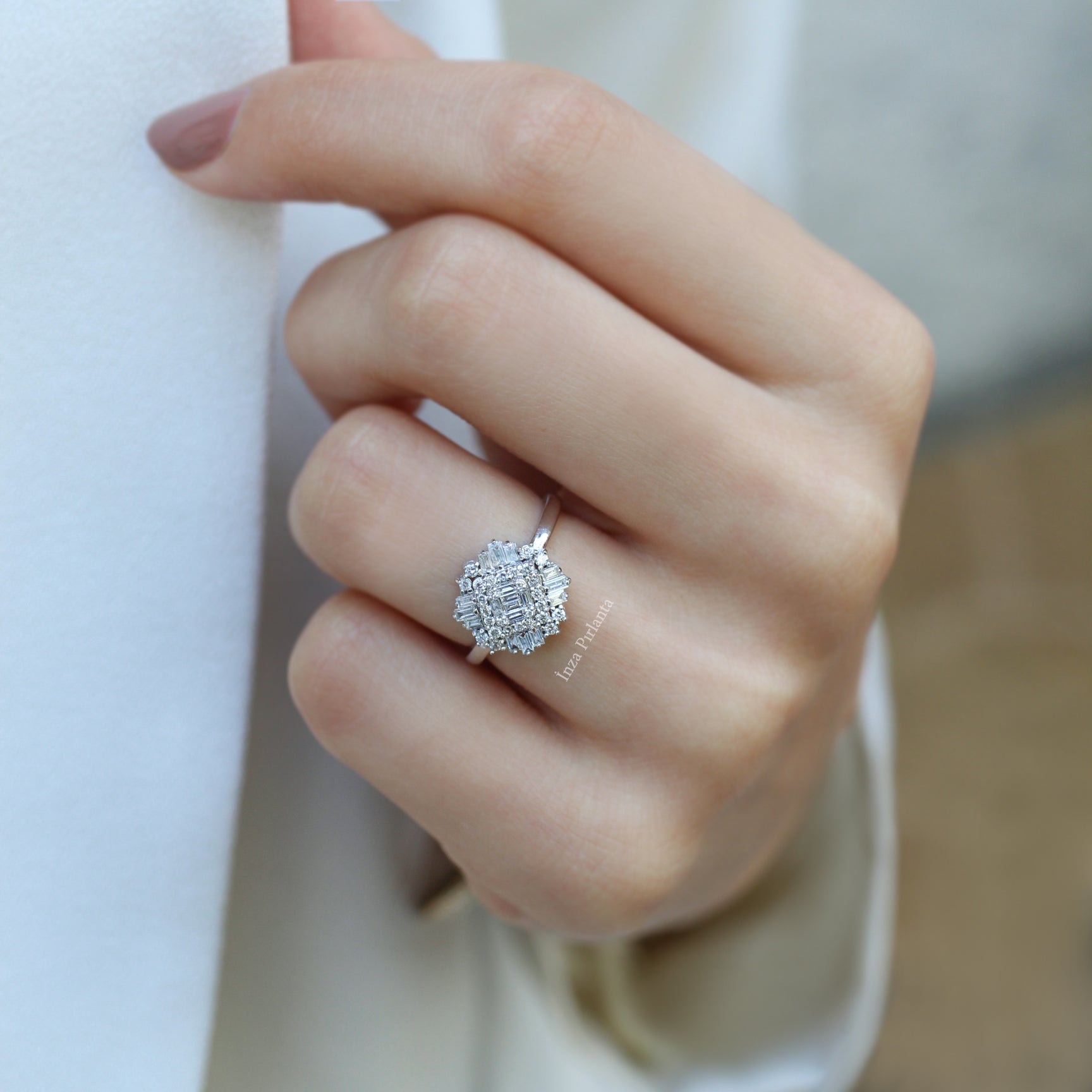 0.45 Carat Custom Design Diamond Baguette Ring