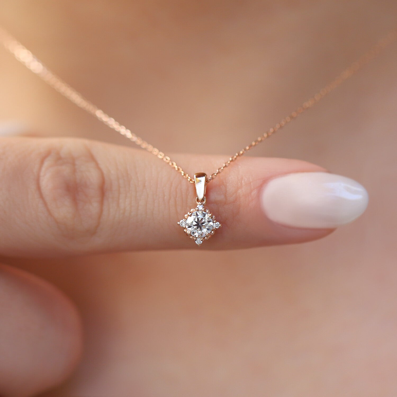 0.45 Carat Custom Design Diamond Necklace