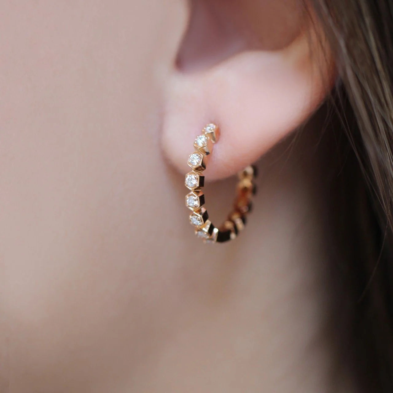 0.45 Carat Designed Diamond Earrings