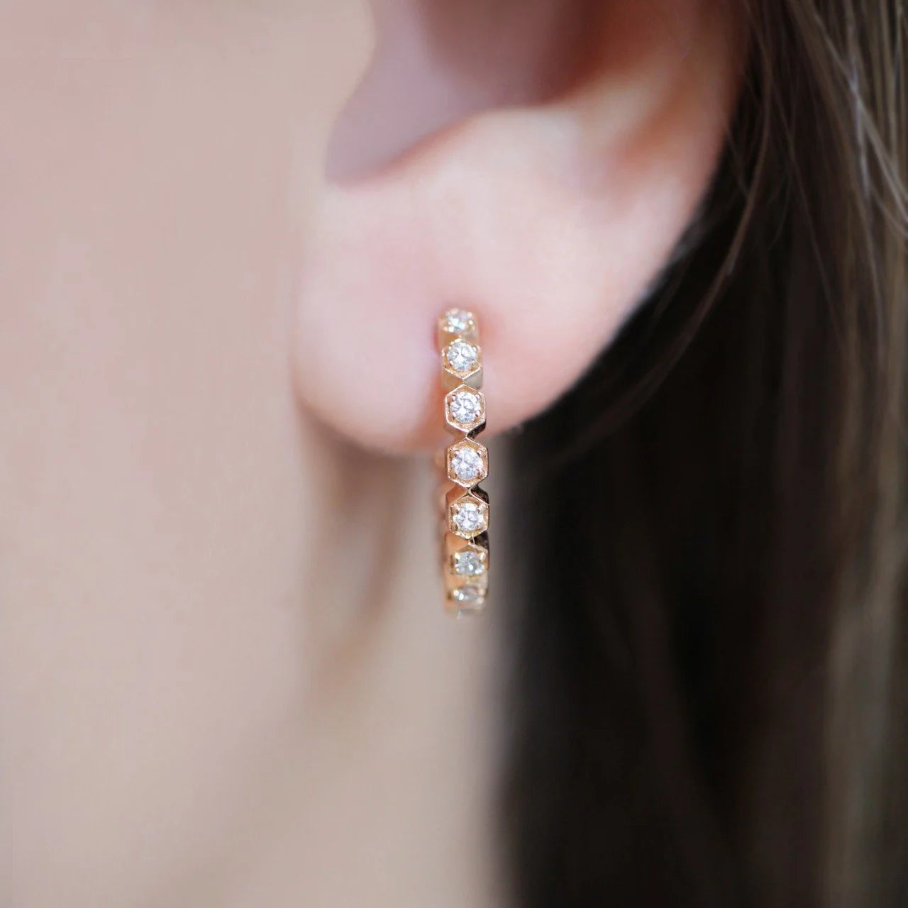 0.45 Carat Designed Diamond Earrings