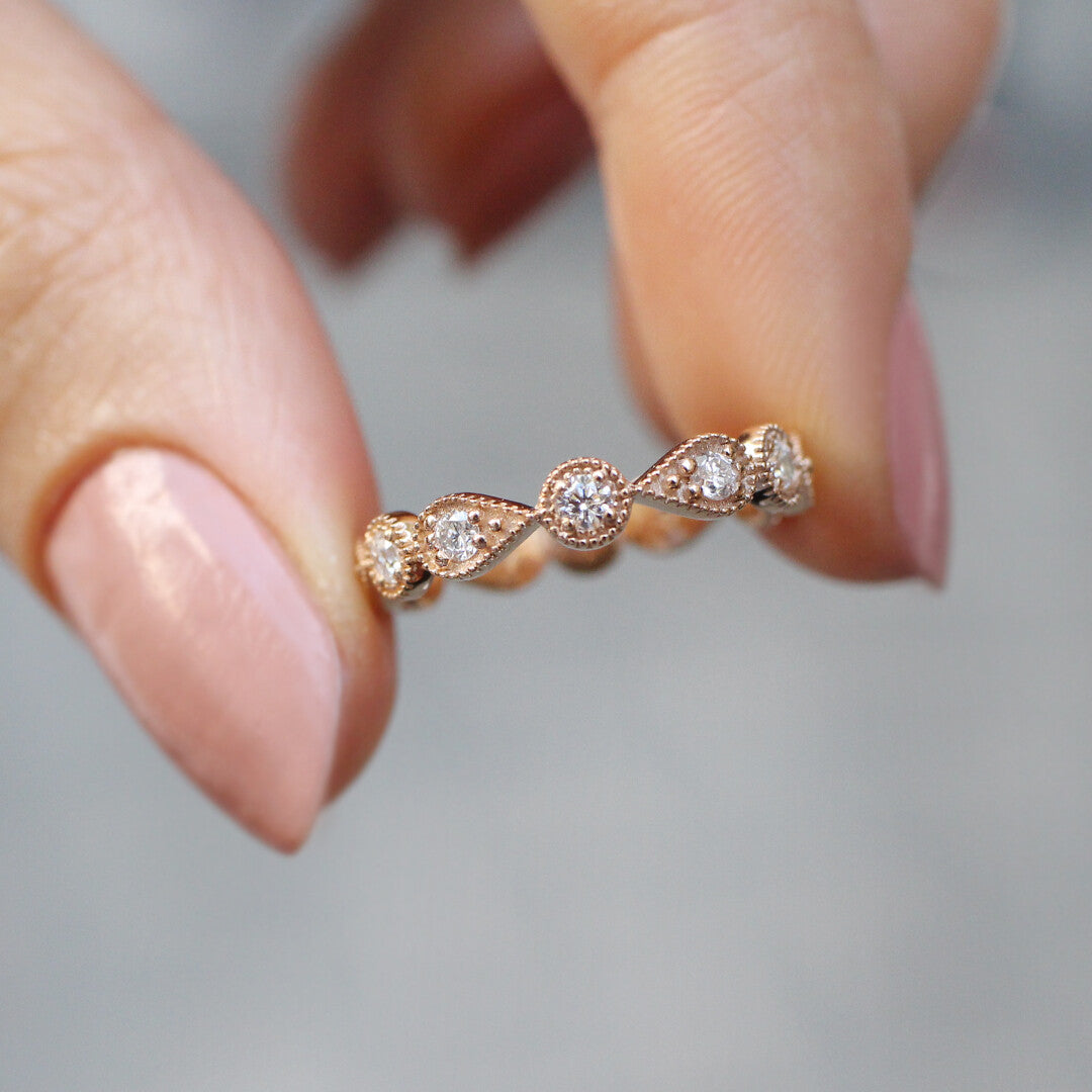 0.45 Carat Vintage Design Full Eternity Diamond Ring