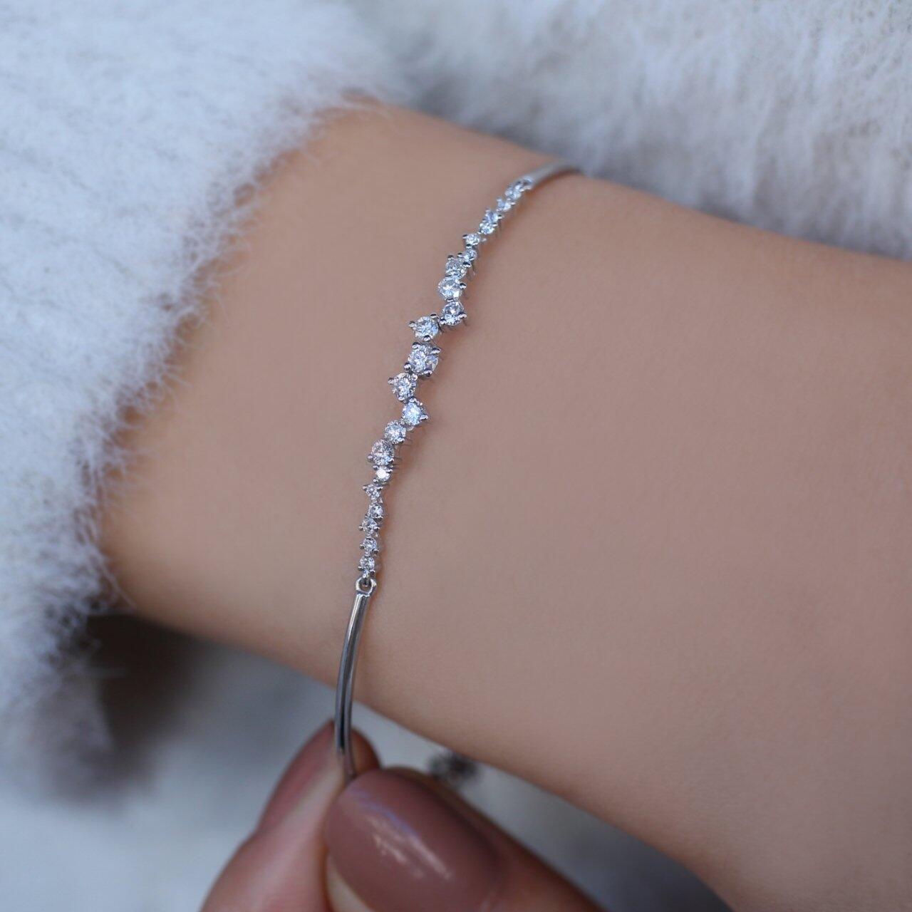 0.50 Carat Custom Design Asymmetrical Diamond Bracelet