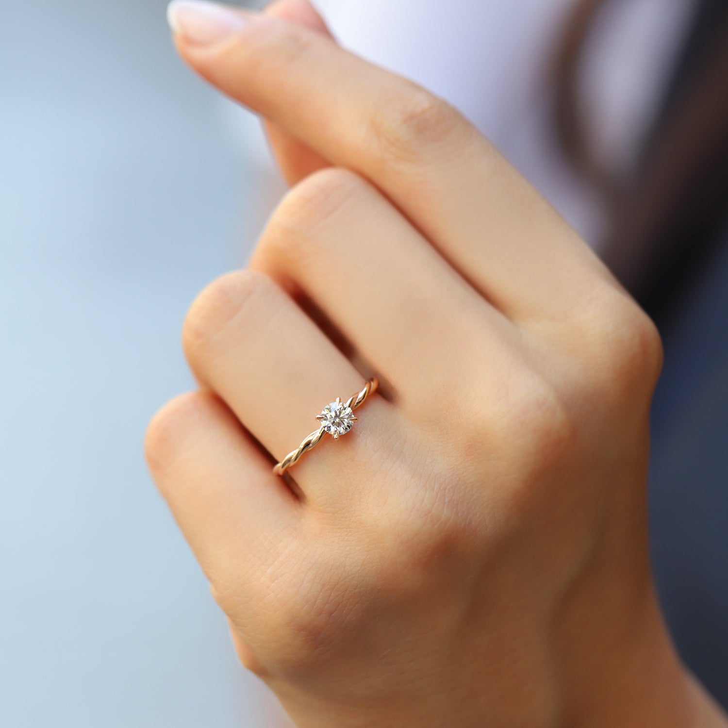 0.50 Carat Custom Design Diamond Twist Ring