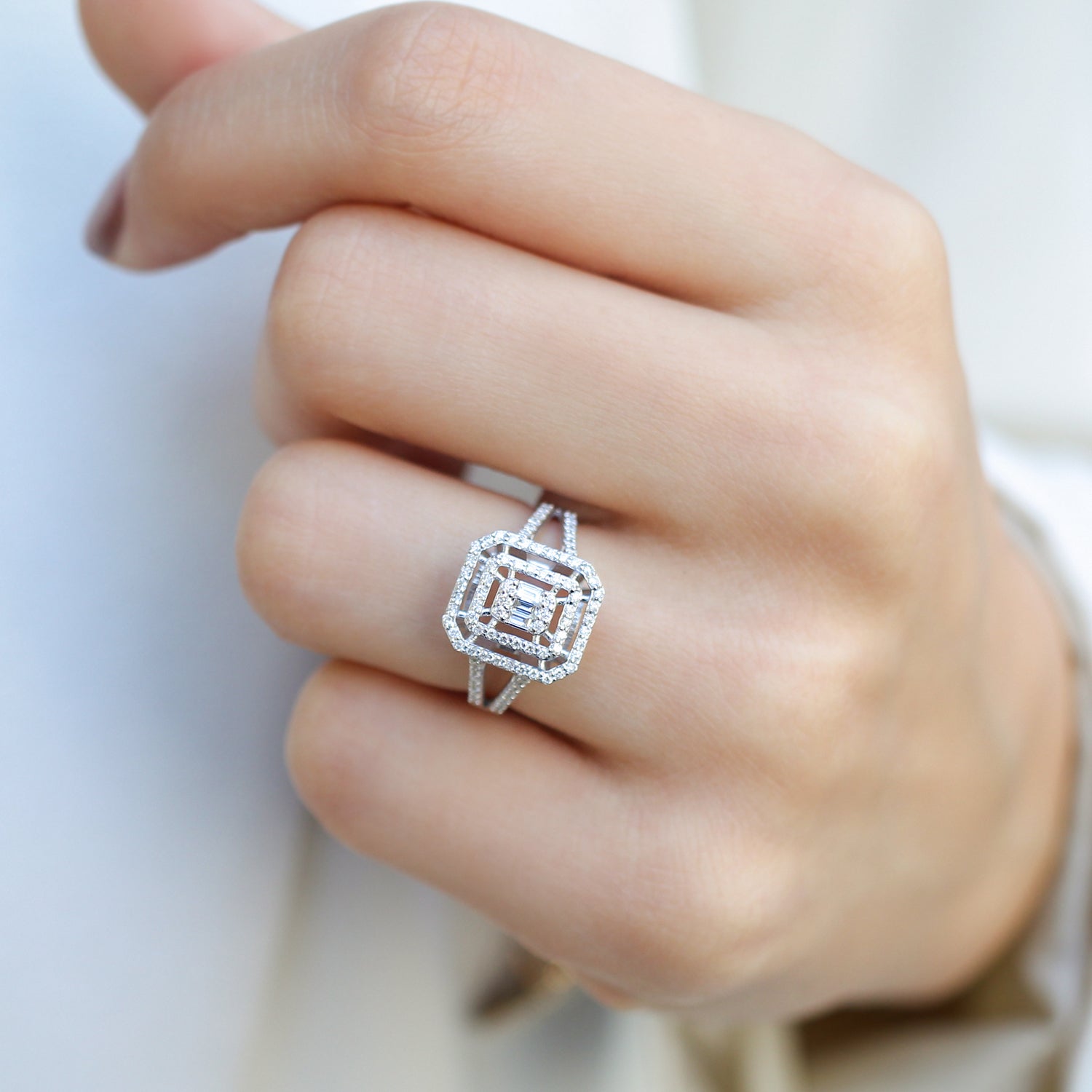 0.50 Carat Diamond Baguette Ring