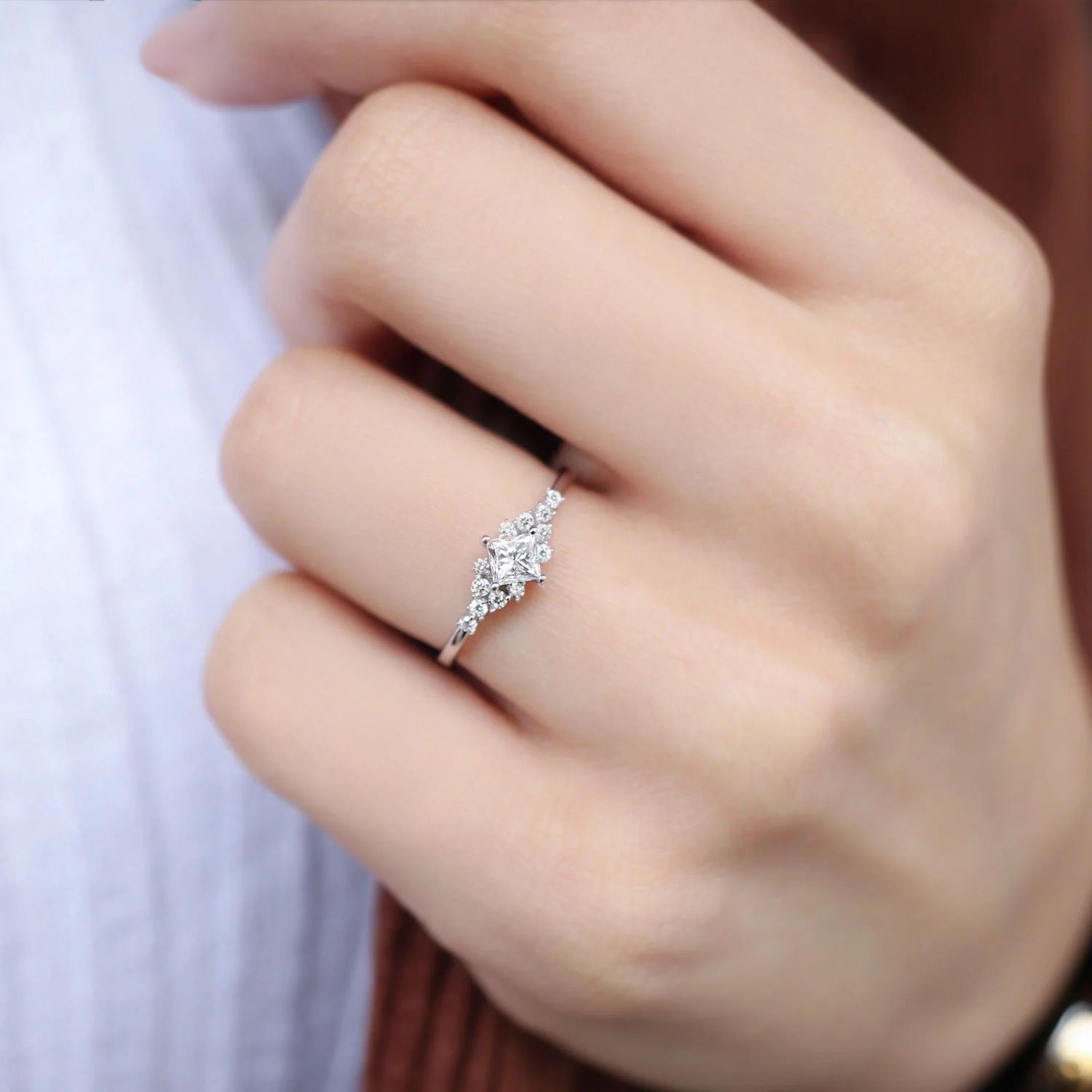 0.50 Carat Vintage Diamond Princess Ring