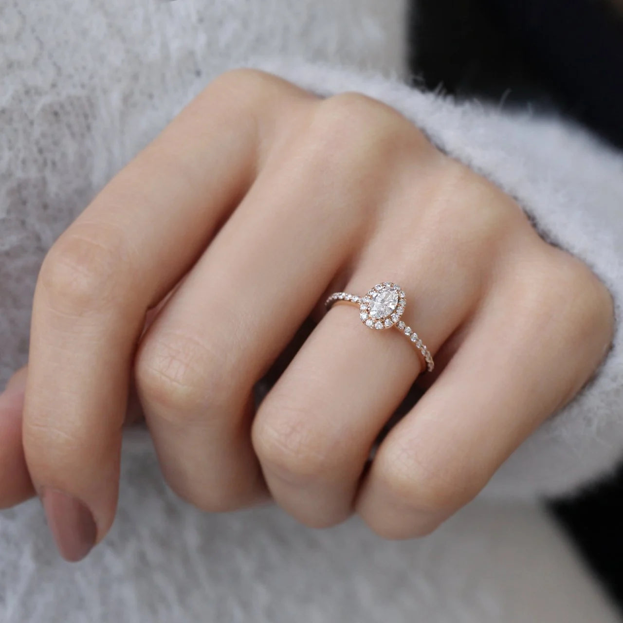 0.55 Carat Oval Diamond Solitaire Ring