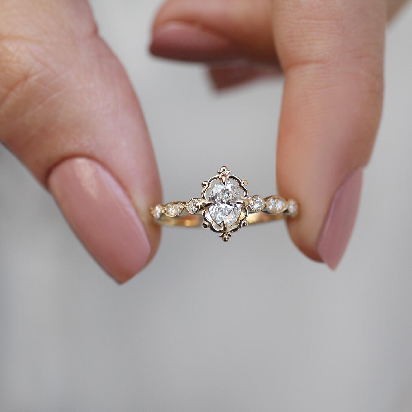 0.55 Carat Vintage Aria Design Diamond Ring