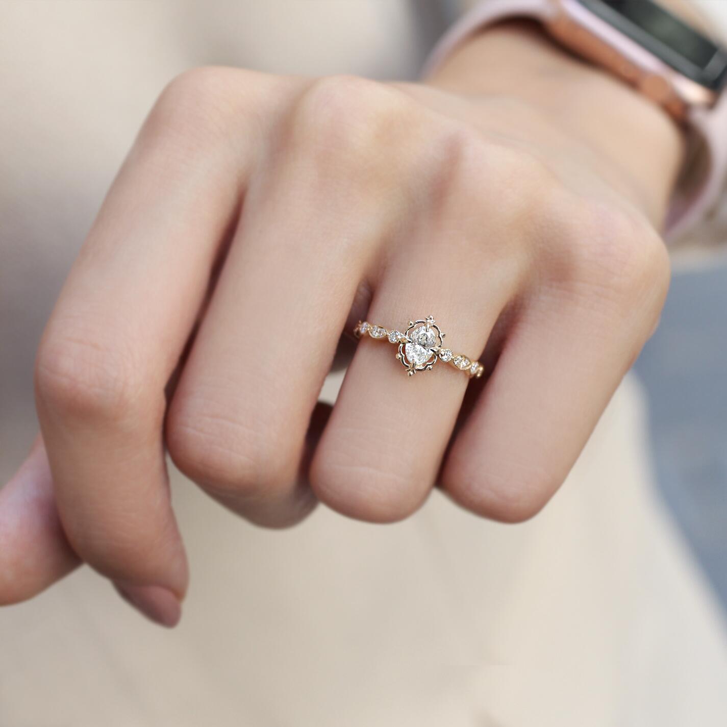0.55 Carat Vintage Aria Design Diamond Ring