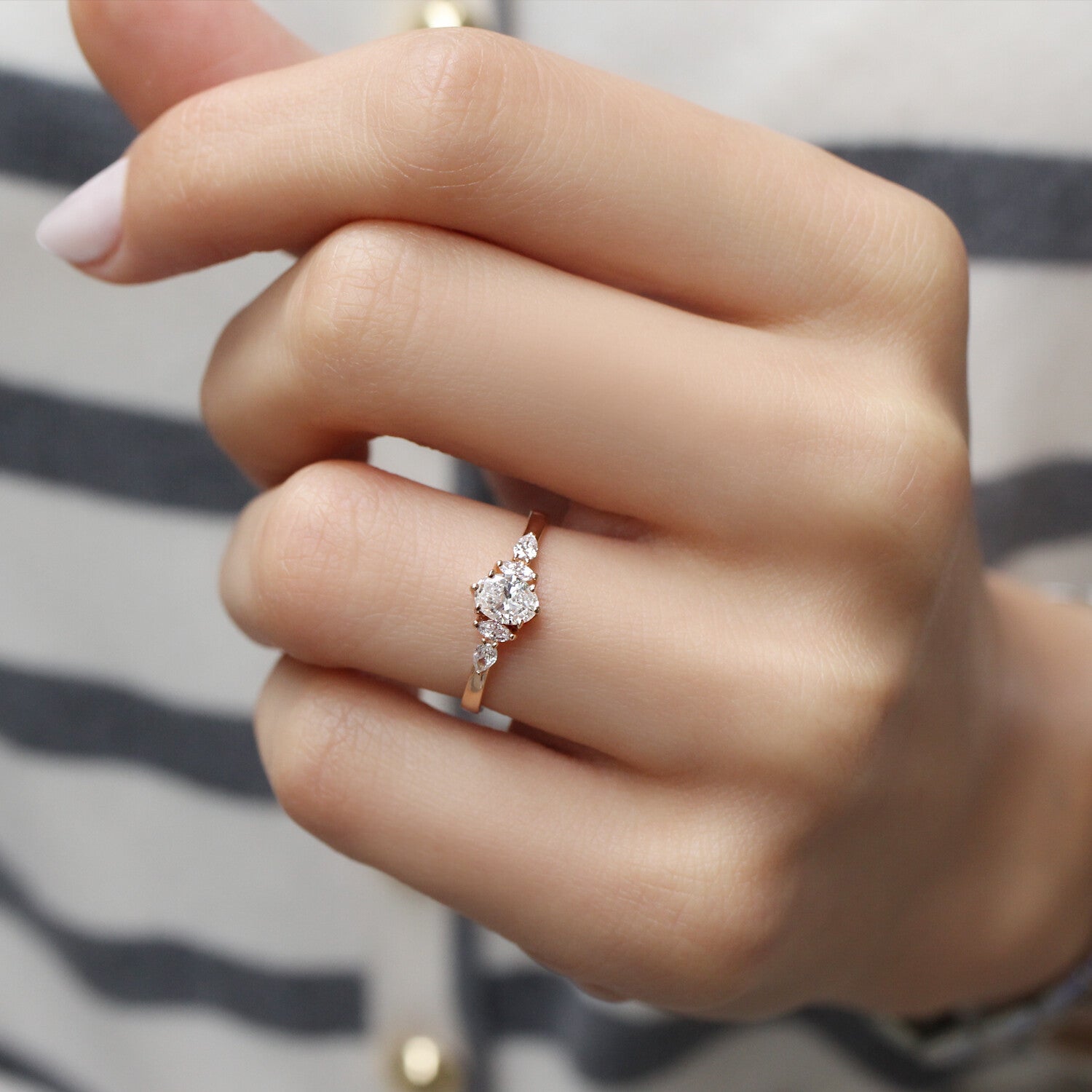 0.60 Carat H SI2 HRD Certified Vintage Diana Diamond Ring