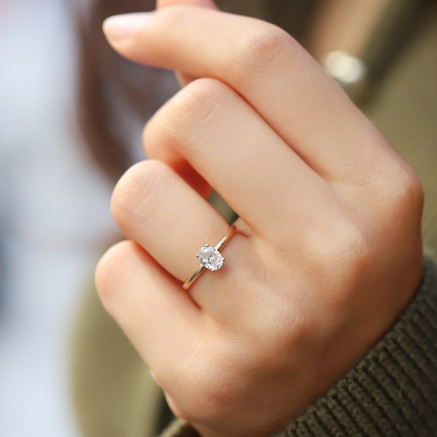 0.40 Carat Diamond Oval Solitaire Ring
