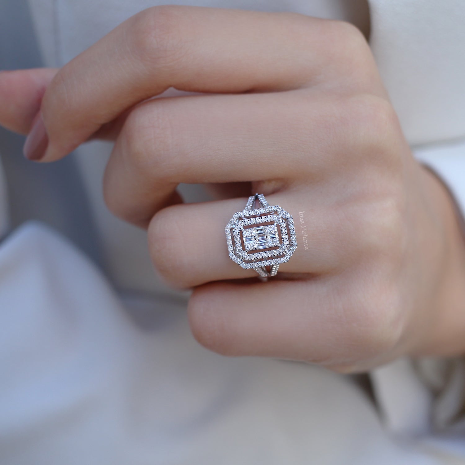 0.60 Carat Designer Diamond Baguette Ring