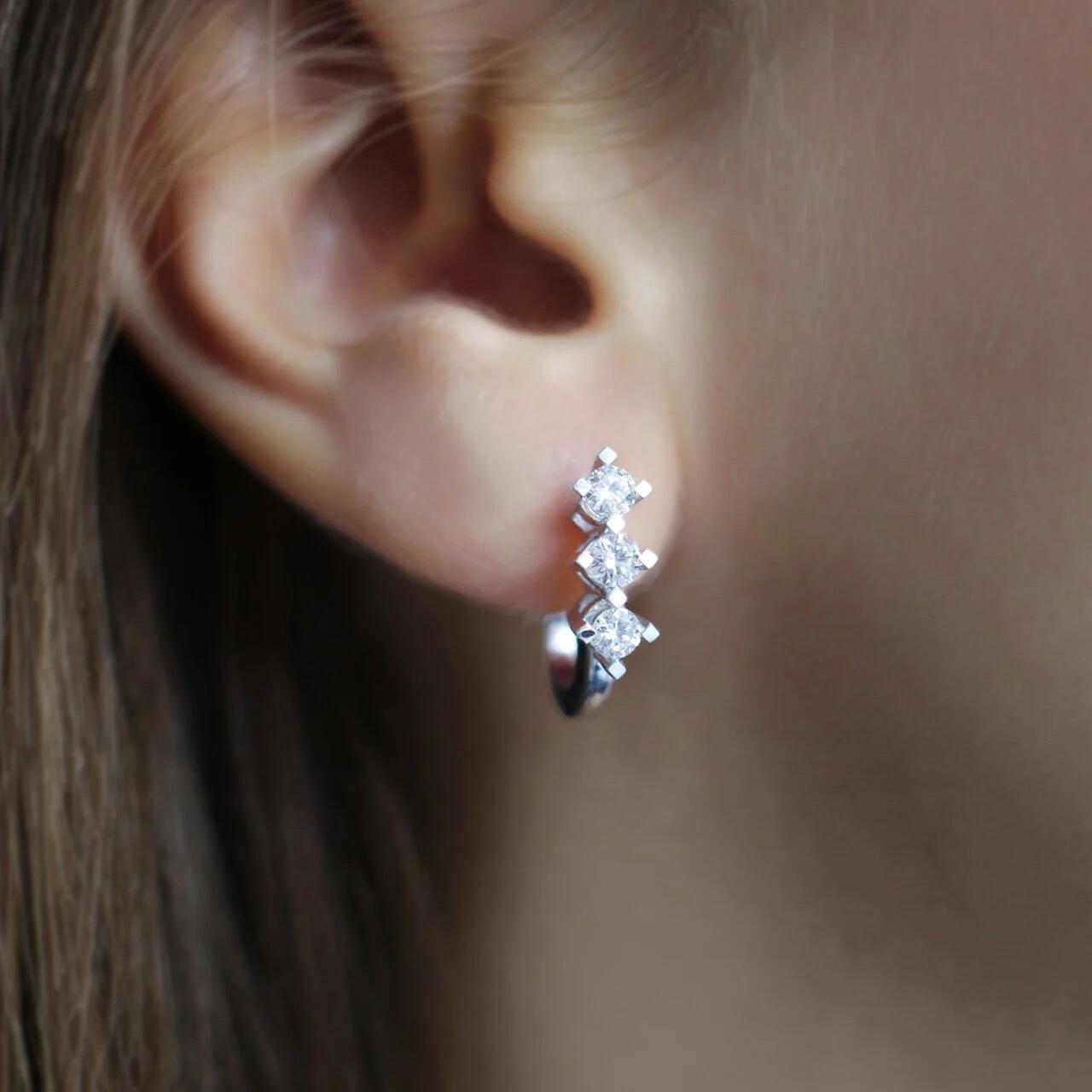 0.60 Carat Trio Diamond Earrings