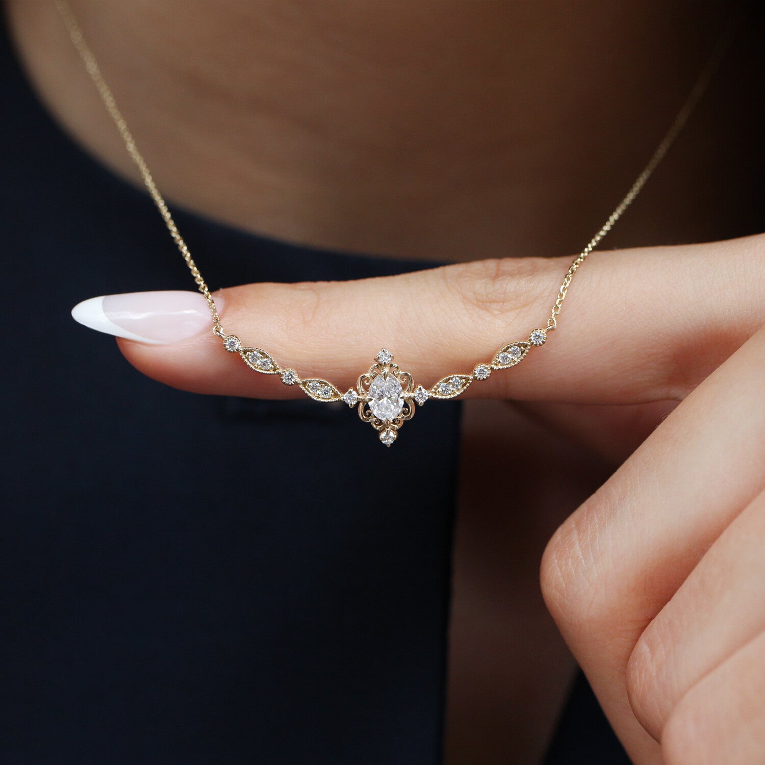 0.60 Carat Vintage Mia Design Diamond Necklace