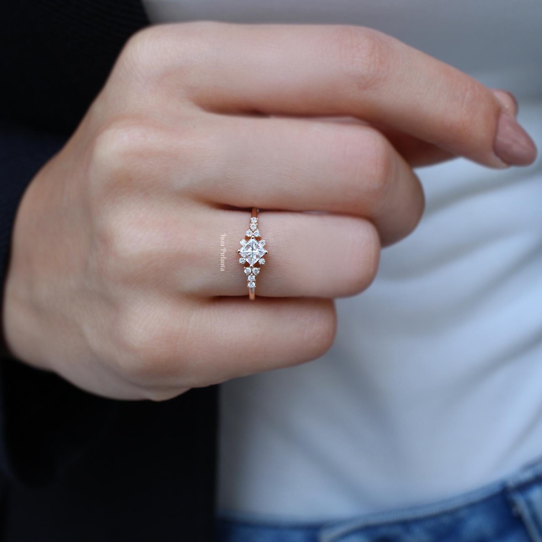 0.65 Karat Vintage Diamant-Prinzessin-Ring