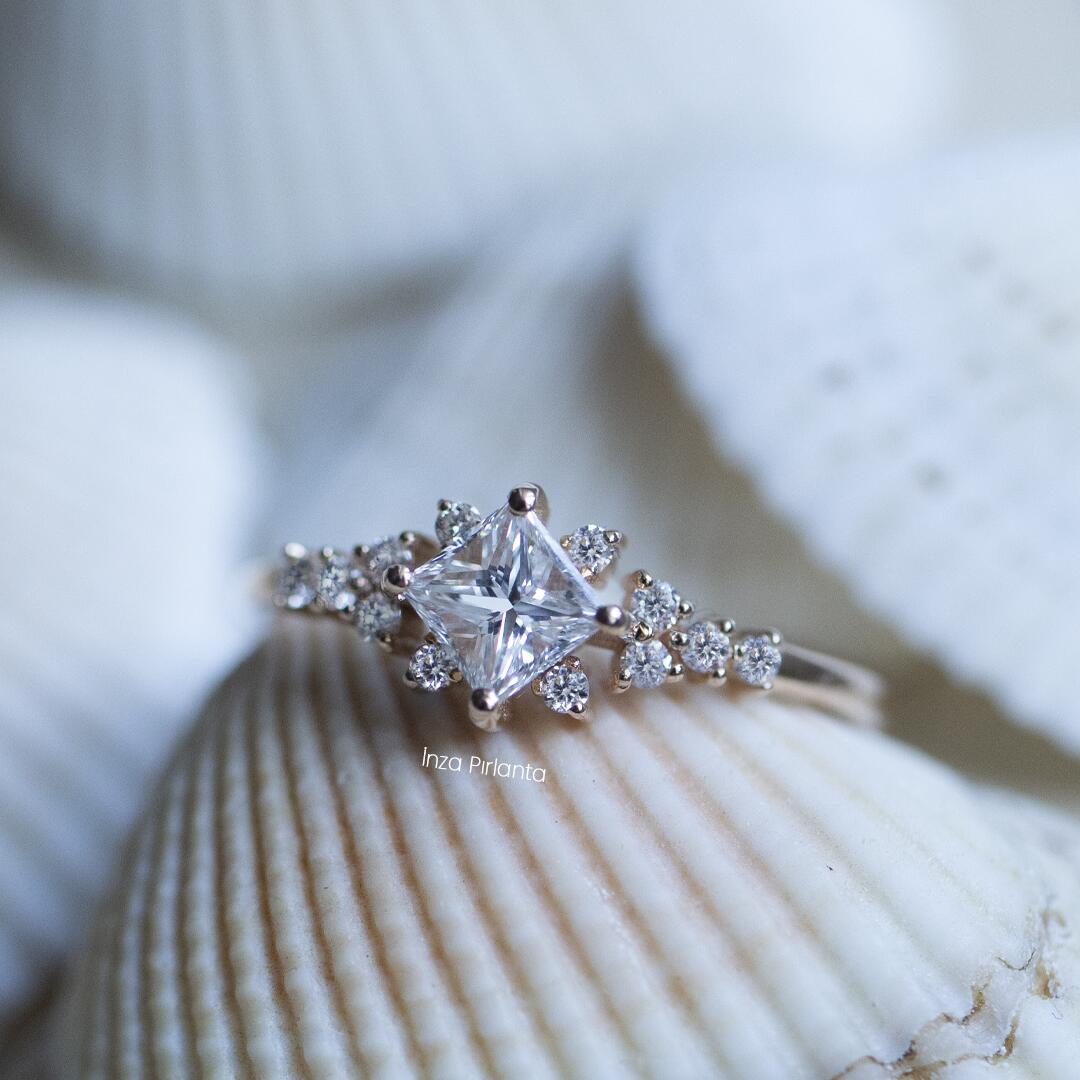 0.65 Karat Vintage Diamant-Prinzessin-Ring