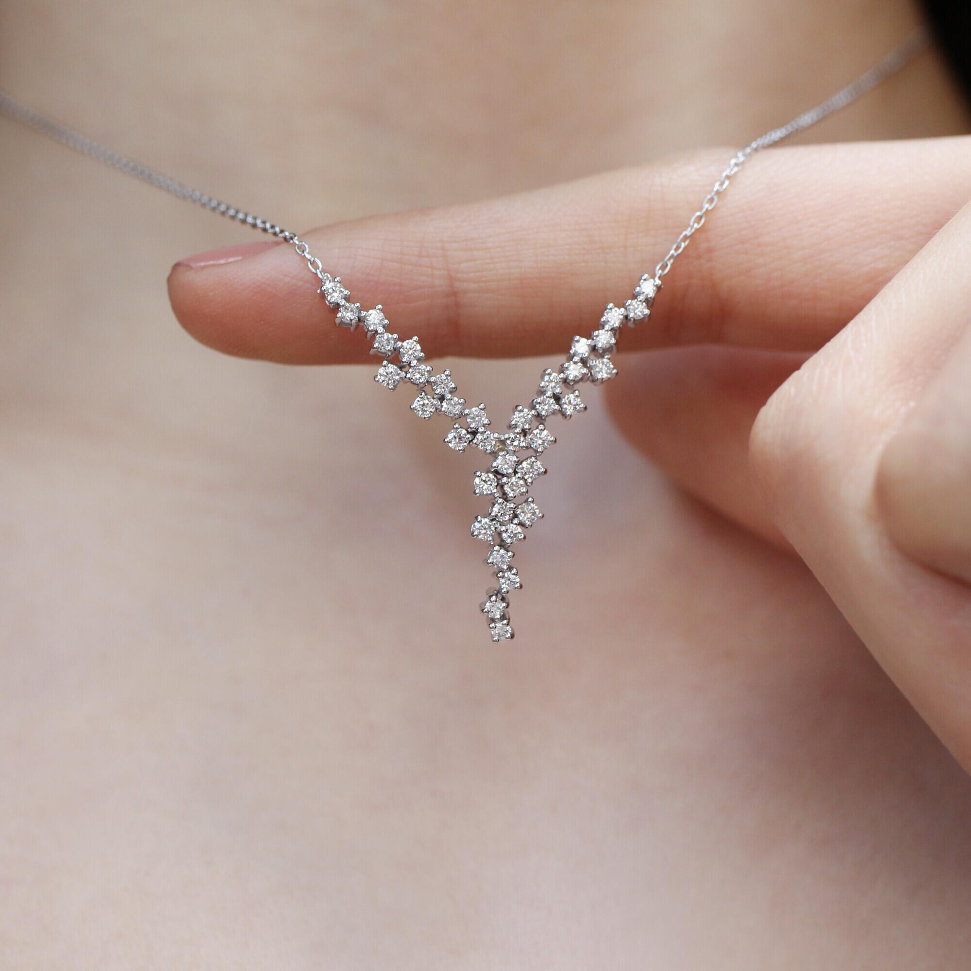 0.65 Karat Sonderanfertigung Diamant-Halskette