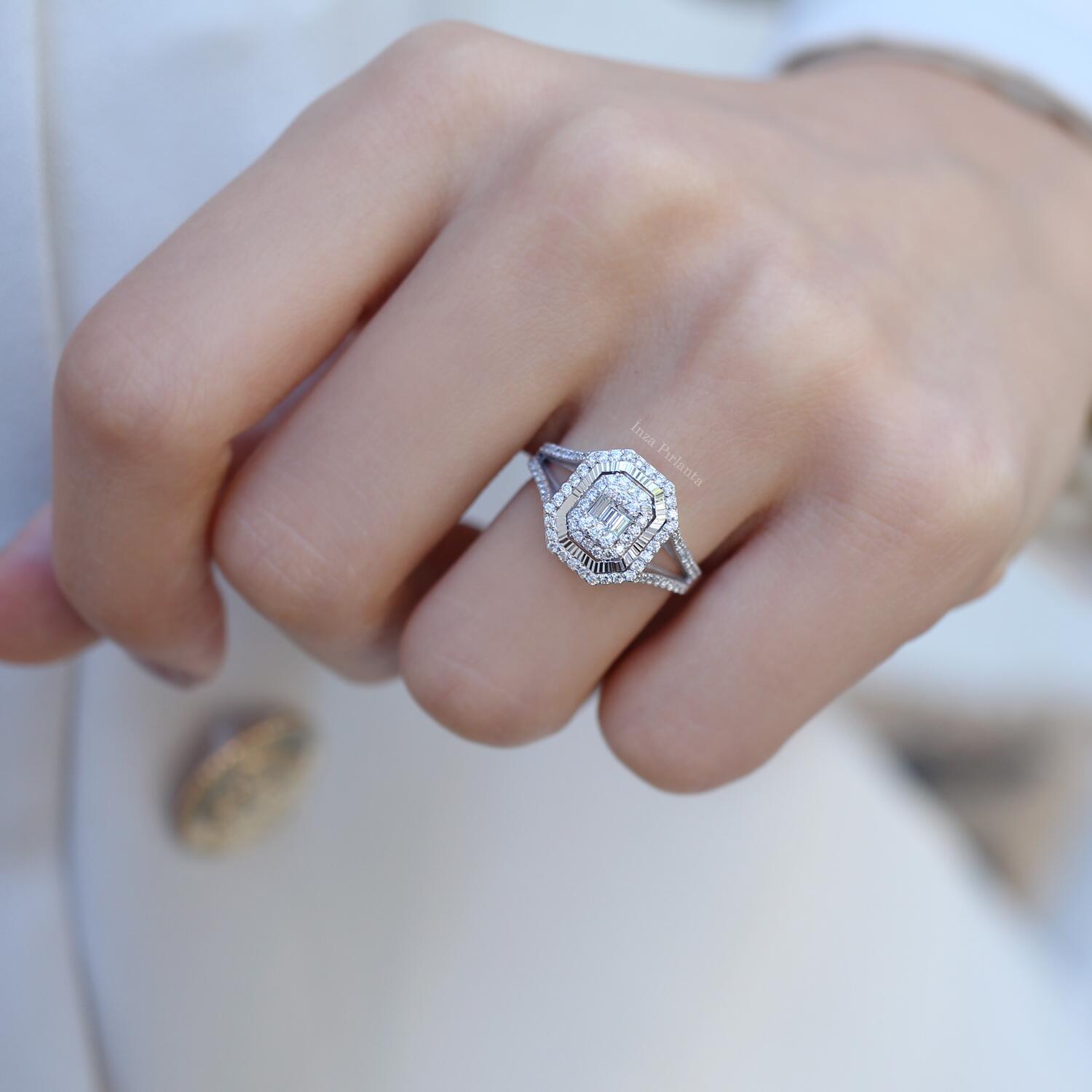 0.65 Carat Diamond Baguette Ring