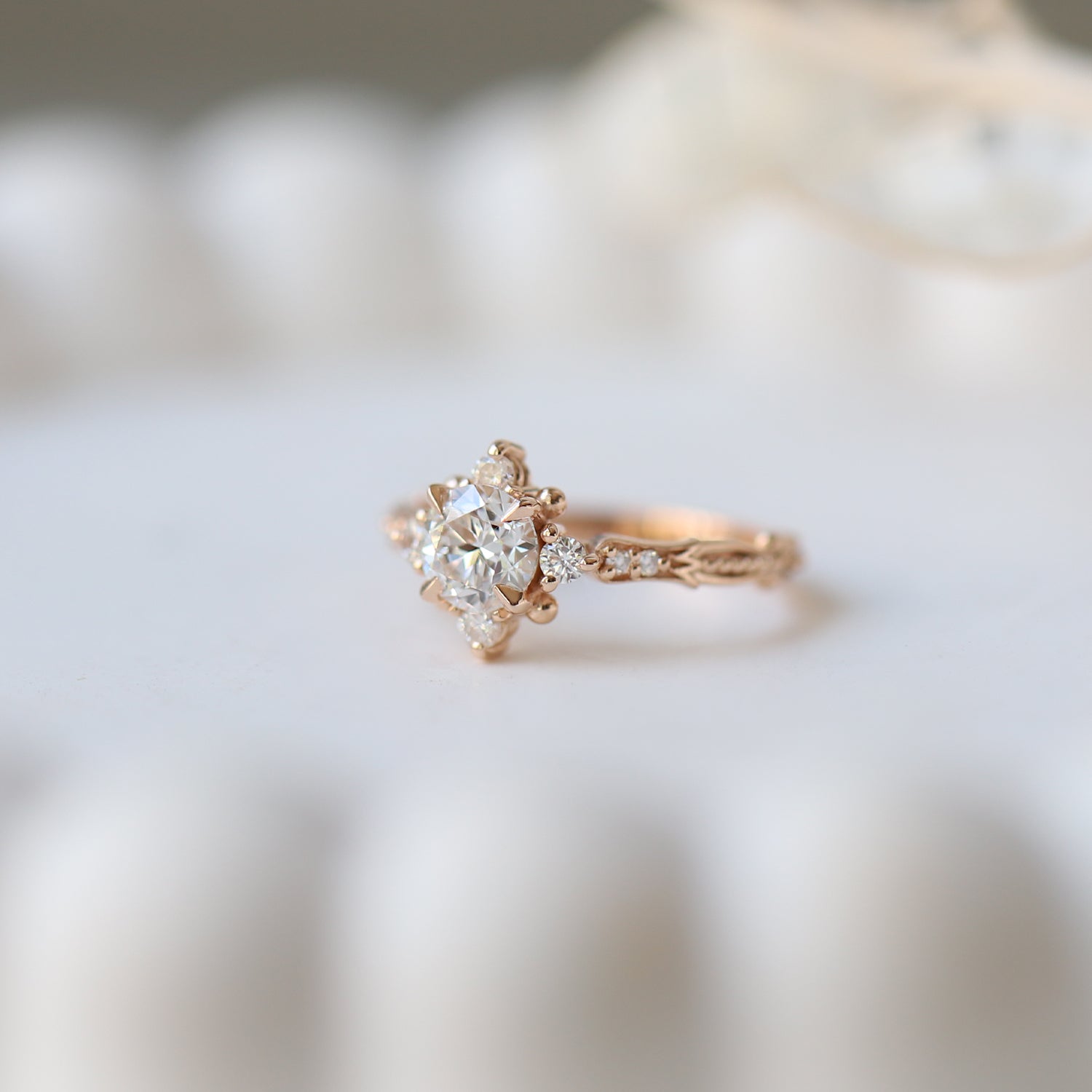 0.75 Carat F SI2 HRD Certified Vintage Florence Diamond Ring