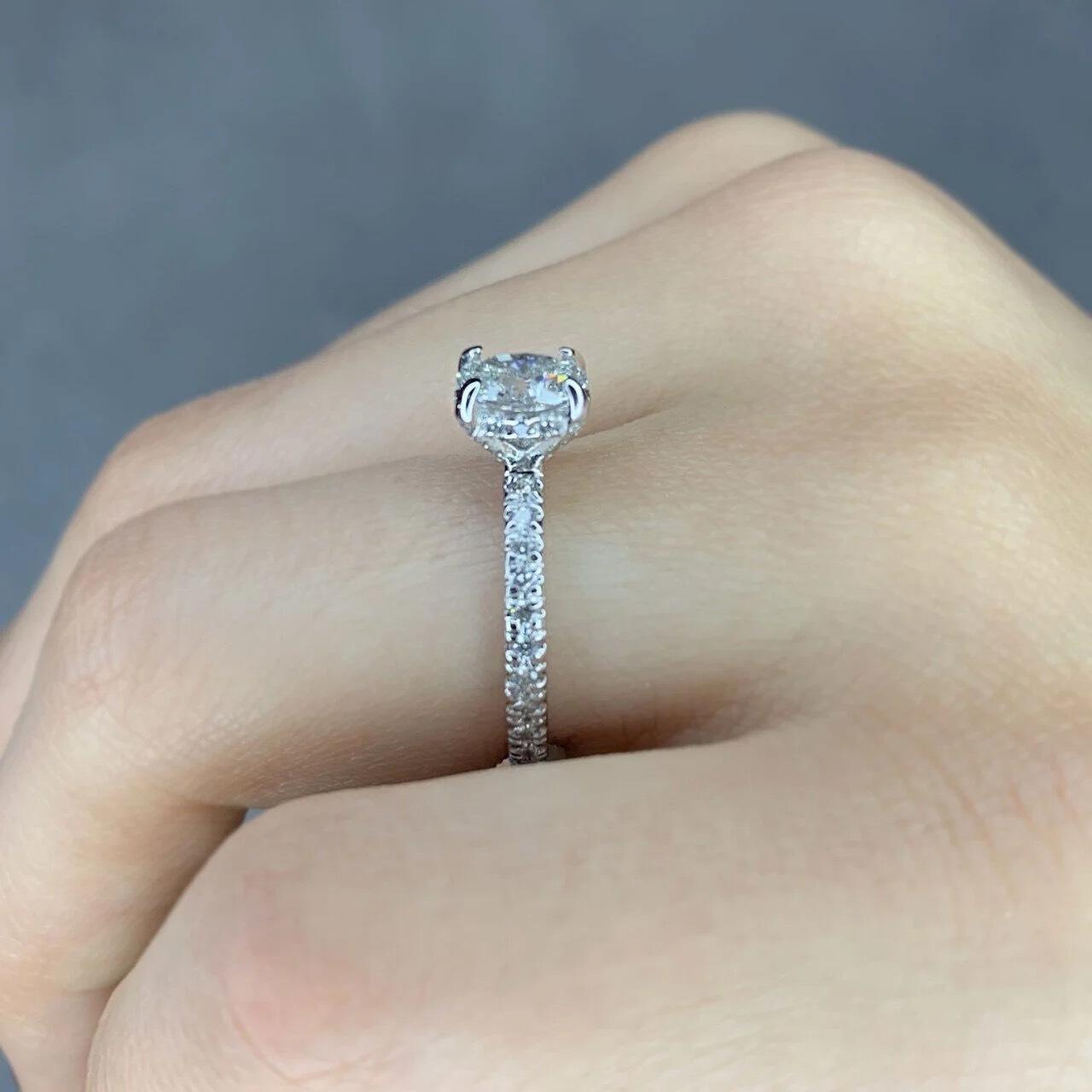 1.00 Carat GIA Certified Oval Diamond Solitaire Ring