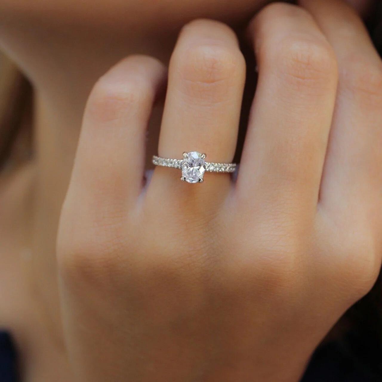 1.00 Carat GIA Certified Oval Diamond Solitaire Ring