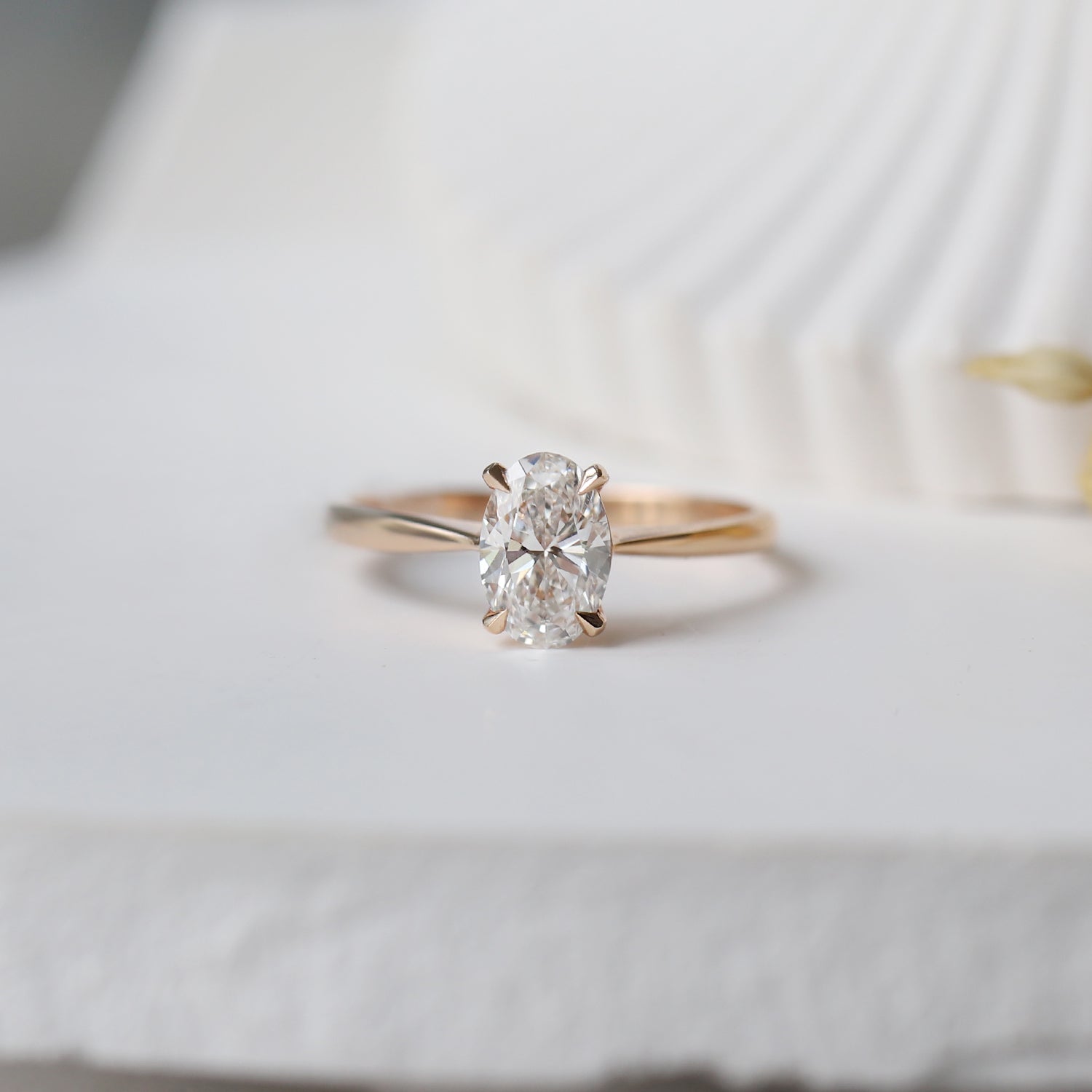 1.00 Carat D SI2 GIA Certified Oval Solitaire Ring