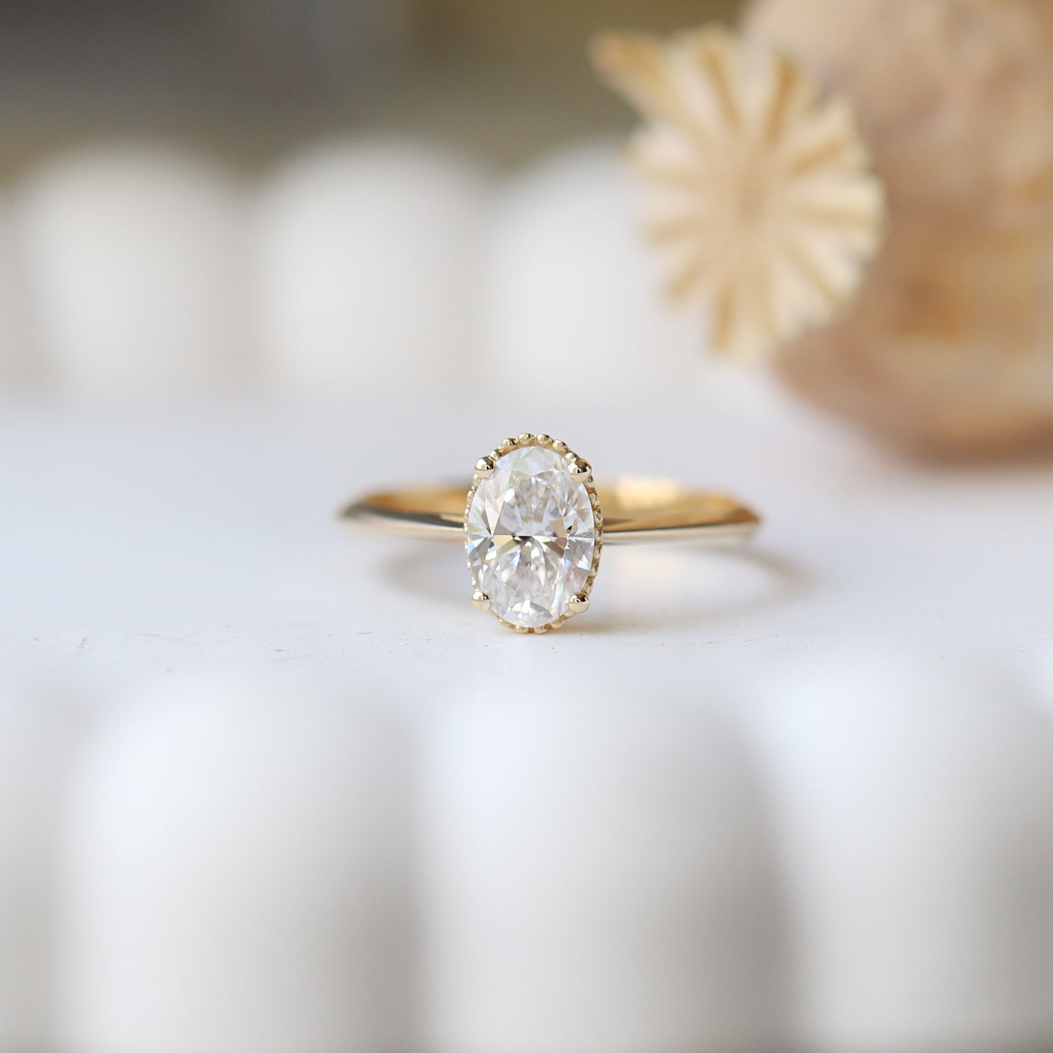 1.00 Carat E SI1 GIA Certified Oval Solitaire Ring