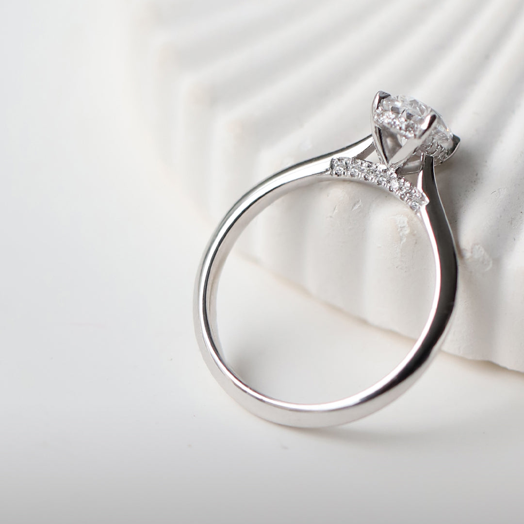 1.10 Karat F SI2 GIA zertifizierter Bianca Diamantring