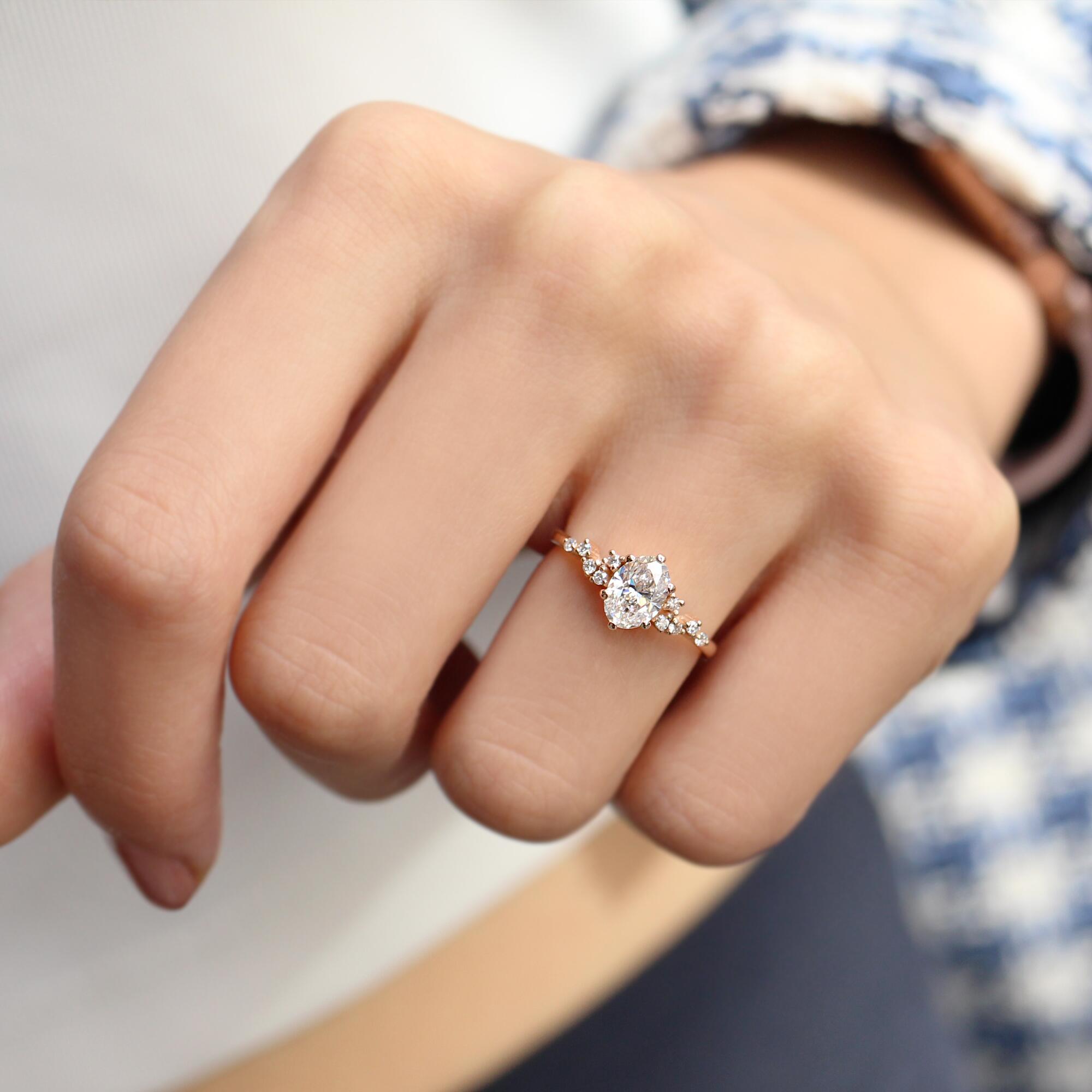 1.10 Carat Vintage Asymmetrical Diamond Solitaire Ring